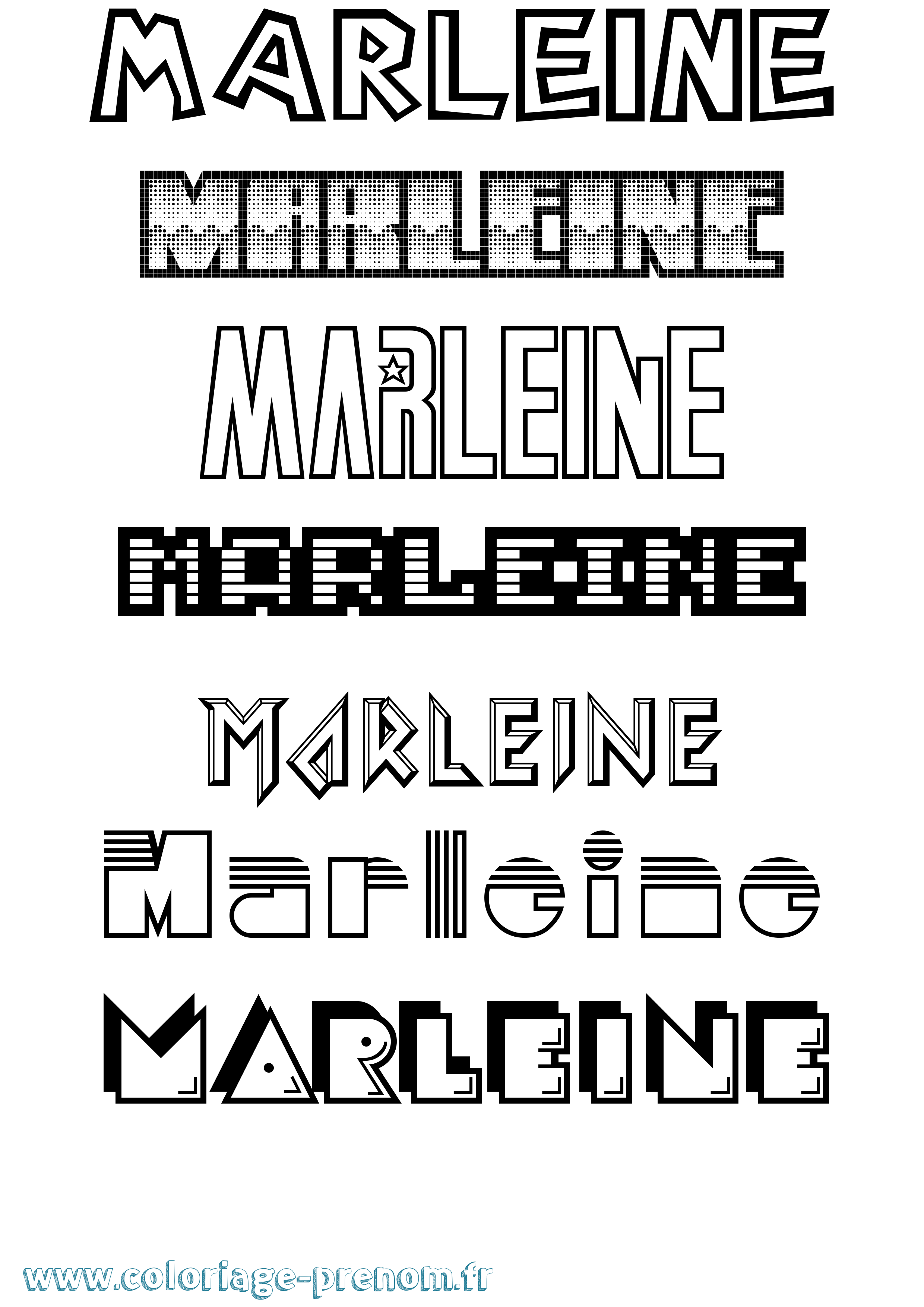 Coloriage Marleine Jeux Vidéos Coloriage prénom Marleine Jeux Vidéos