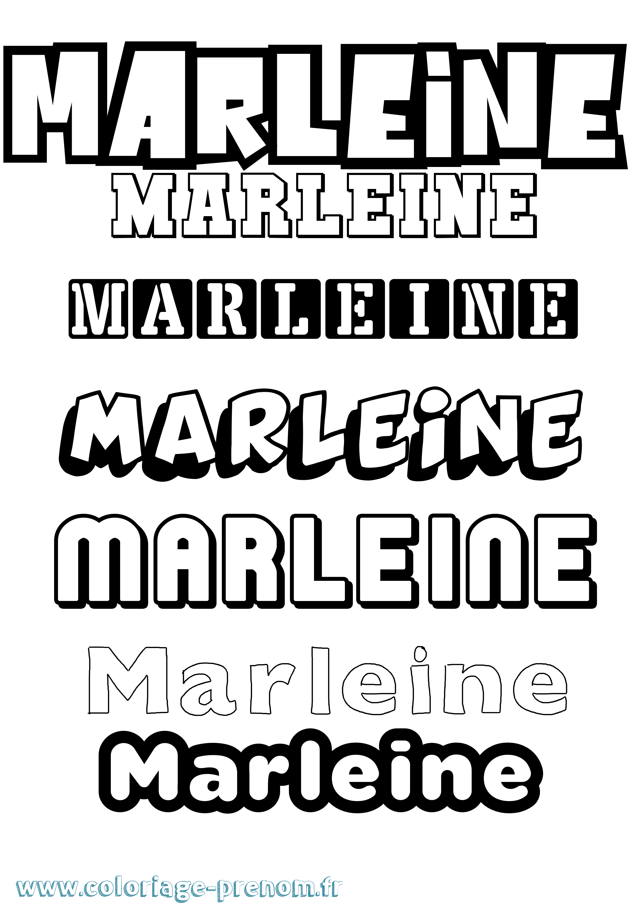Coloriage Marleine Simple Coloriage prénom Marleine Simple