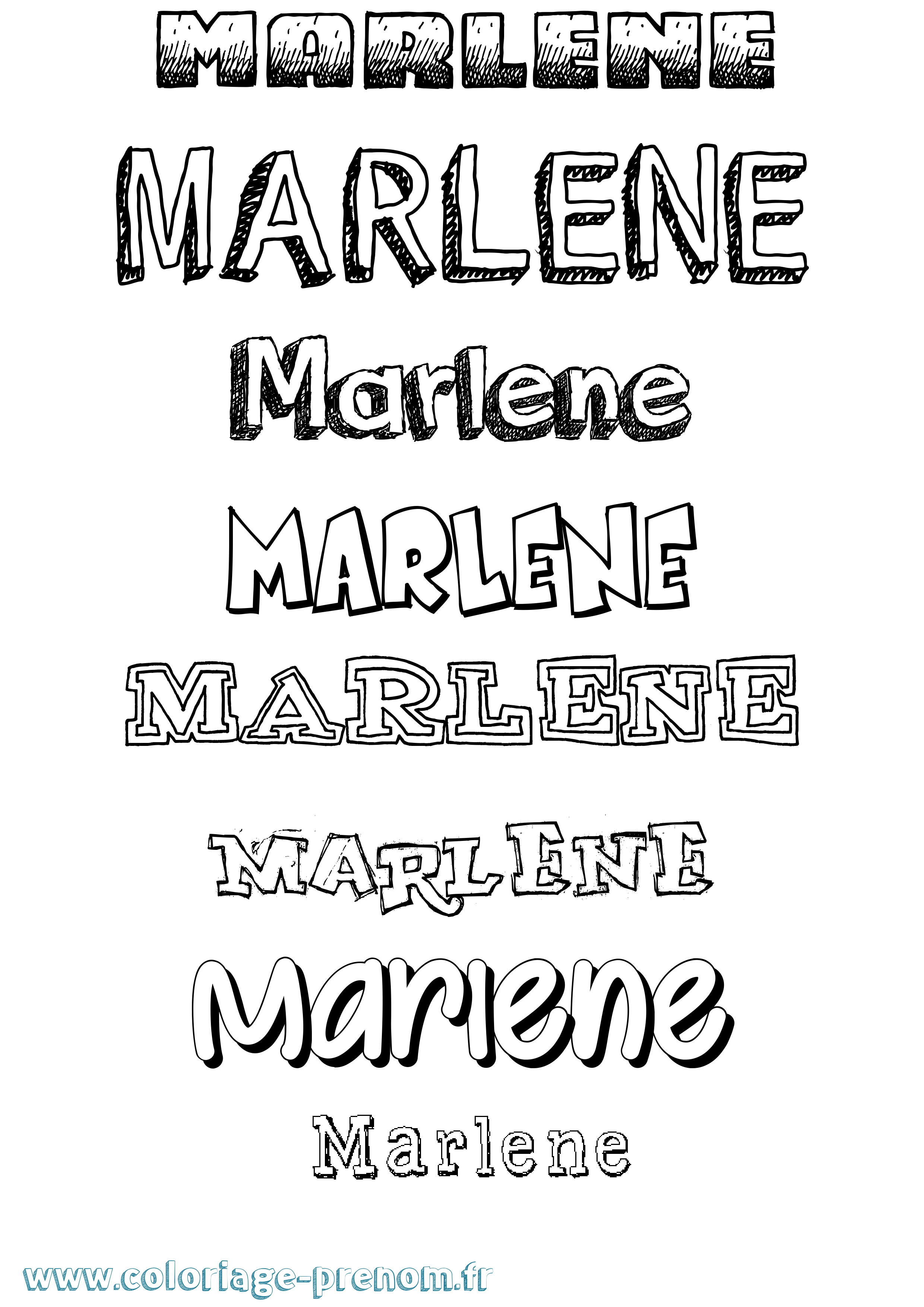 Coloriage Marlene Dessiné Coloriage prénom Marlene Dessiné