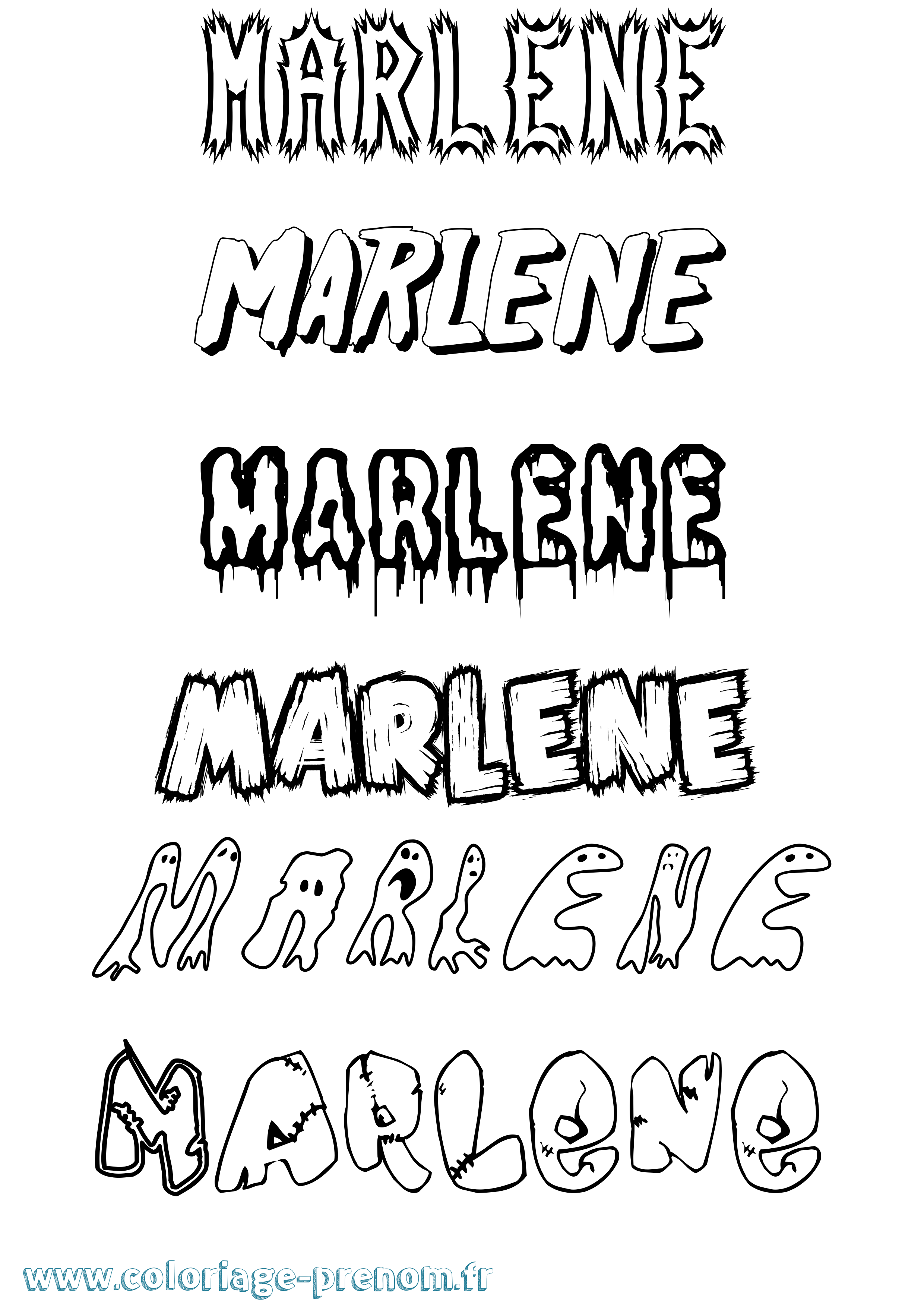 Coloriage Marlene Frisson Coloriage prénom Marlene Frisson