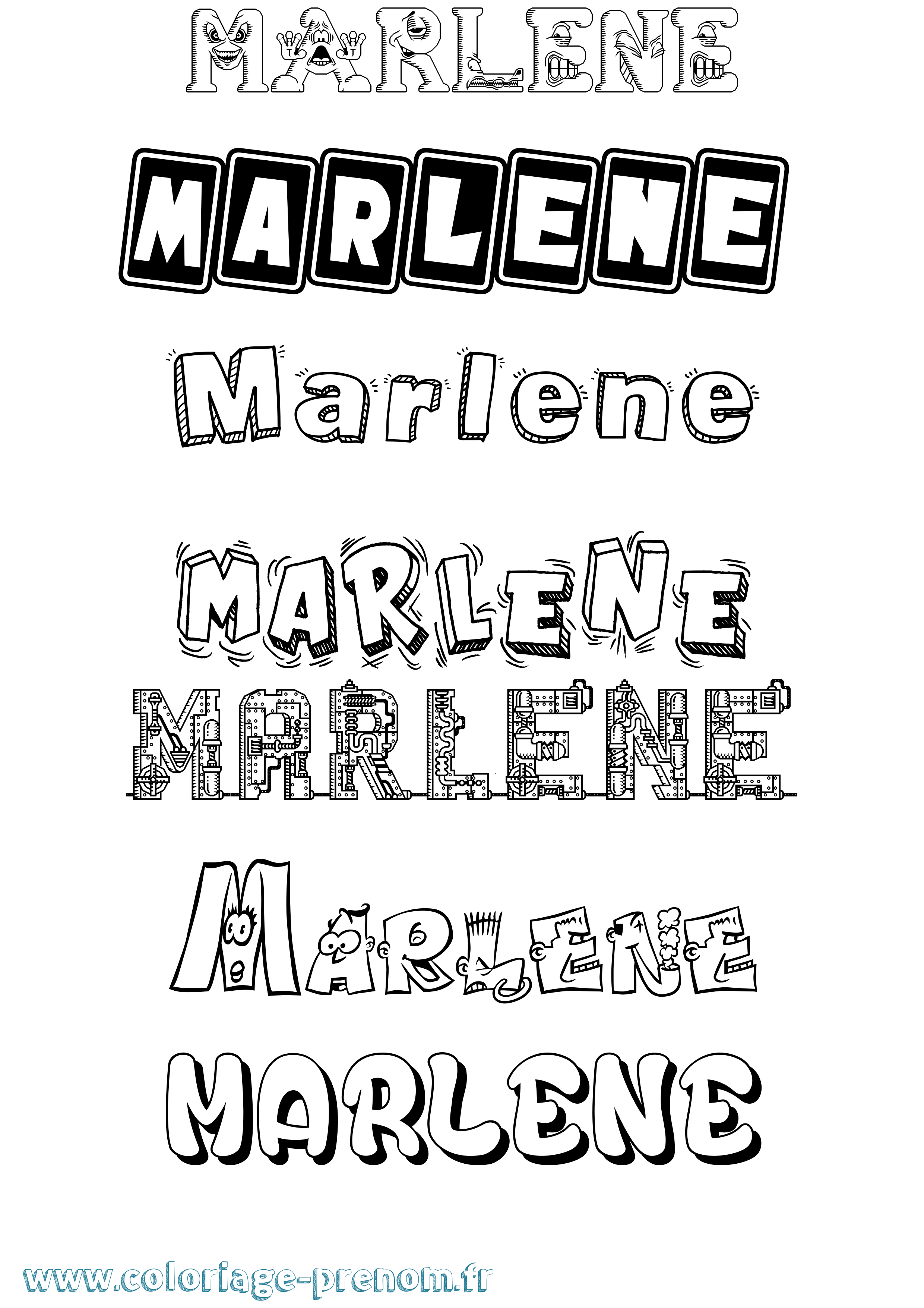 Coloriage Marlene Fun Coloriage prénom Marlene Fun
