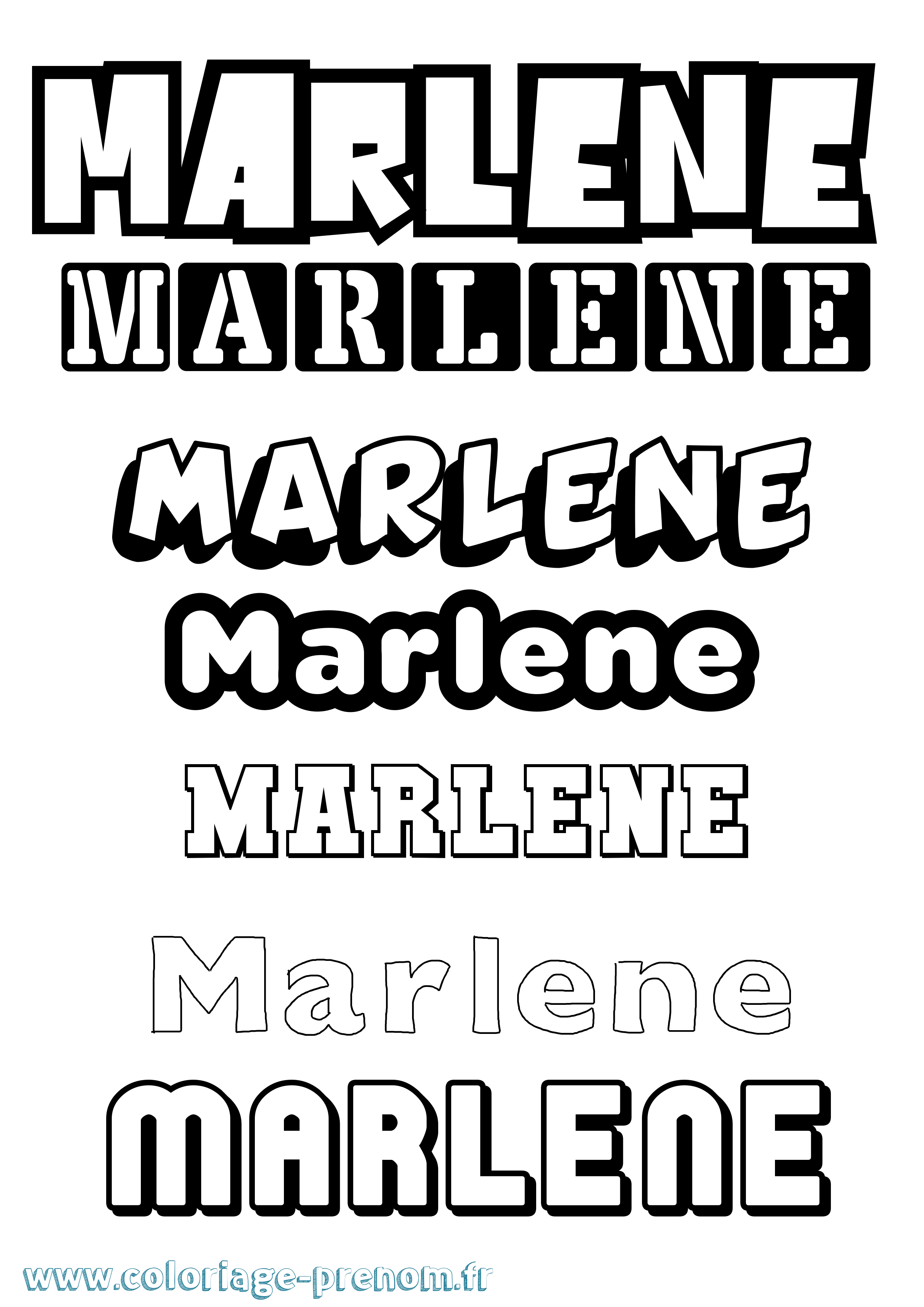 Coloriage Marlene Simple Coloriage prénom Marlene Simple