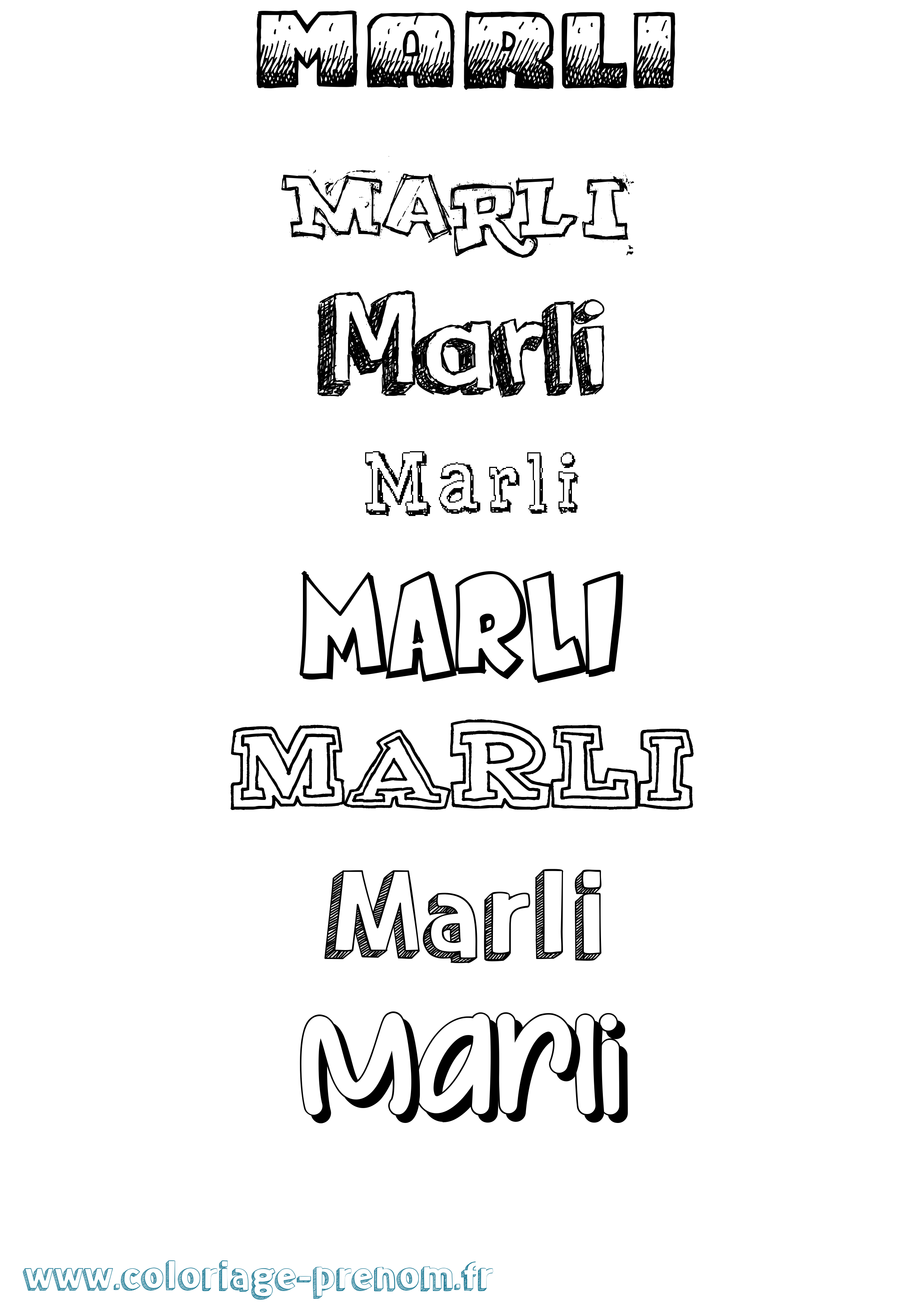 Coloriage Marli Dessiné Coloriage prénom Marli Dessiné