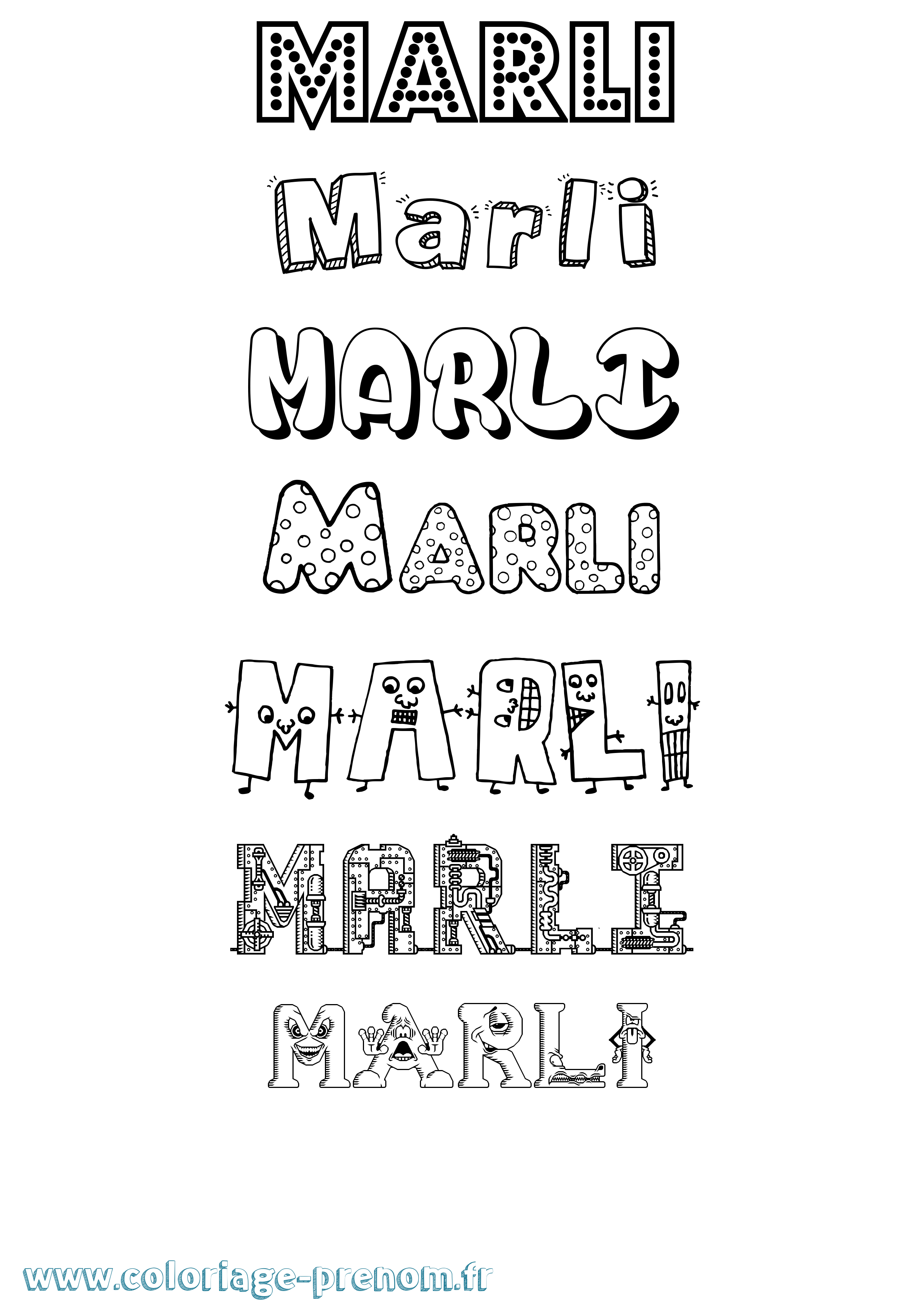 Coloriage Marli Fun Coloriage prénom Marli Fun