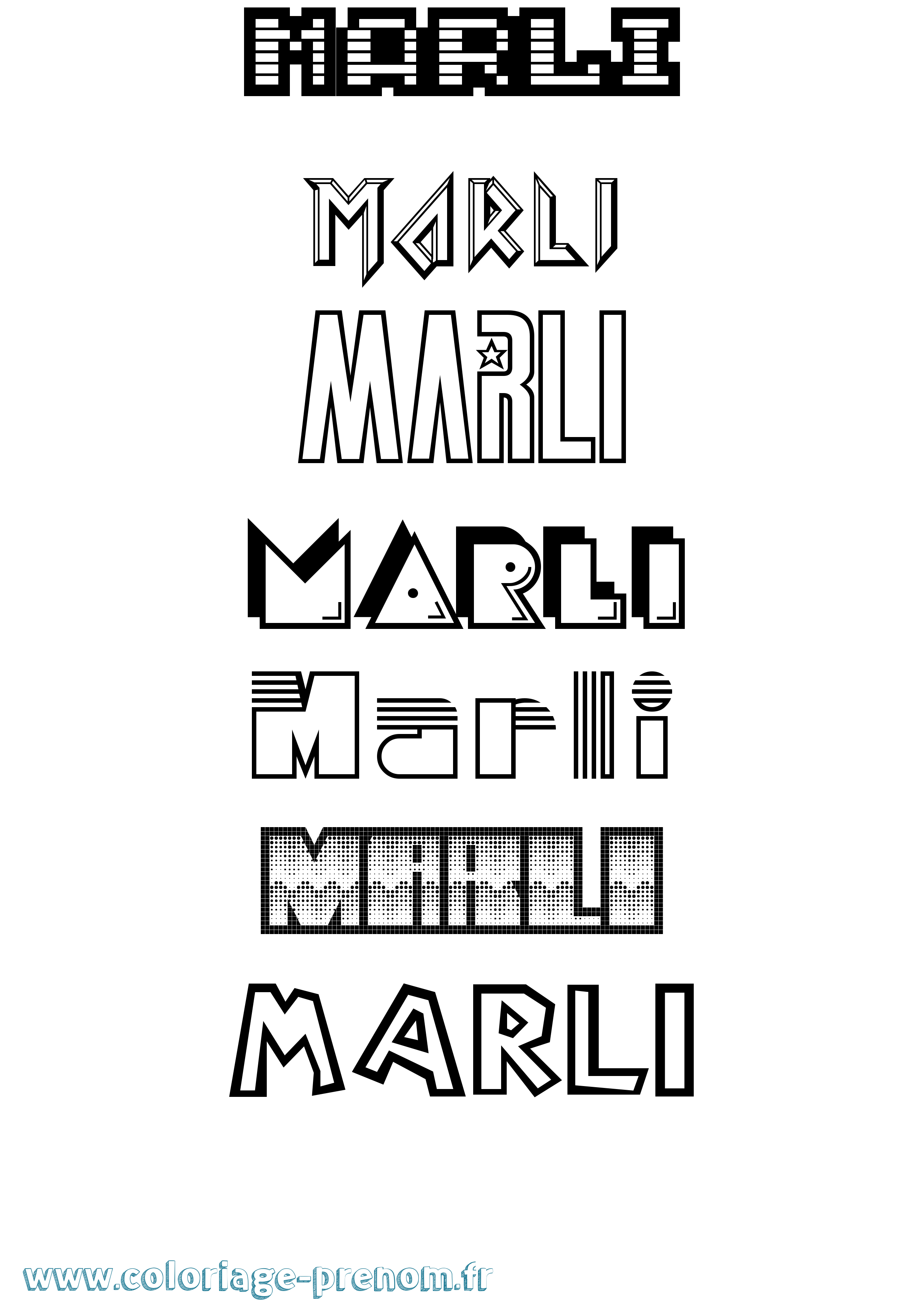 Coloriage Marli Jeux Vidéos Coloriage prénom Marli Jeux Vidéos