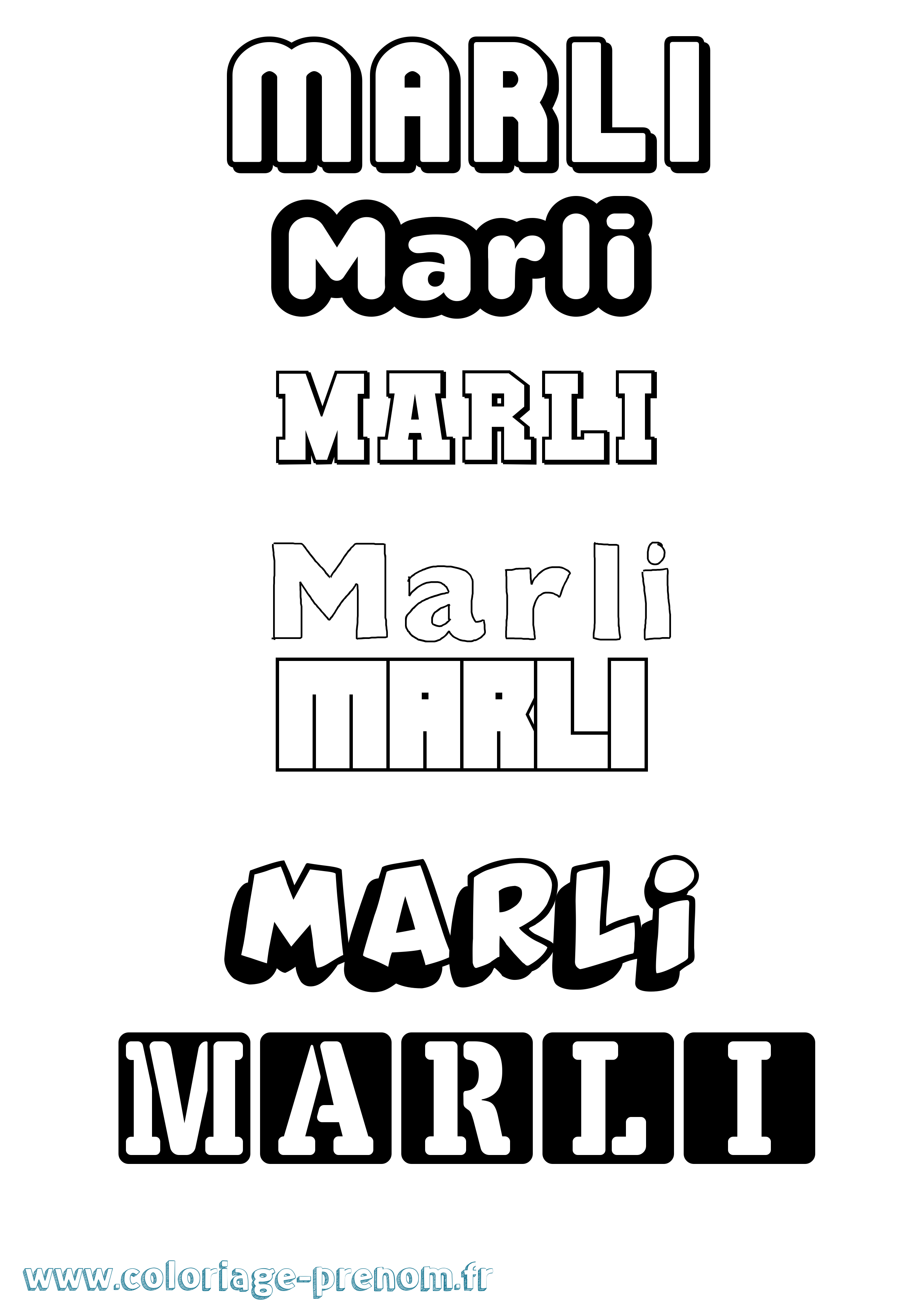 Coloriage Marli Simple Coloriage prénom Marli Simple