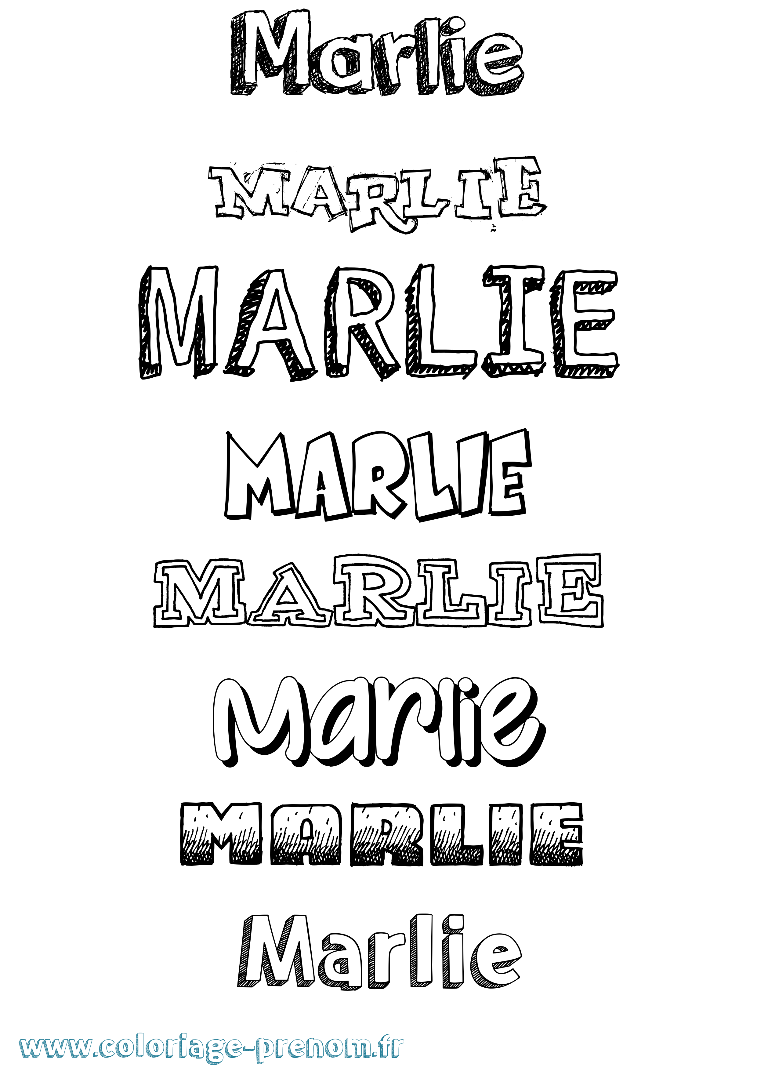 Coloriage Marlie Dessiné Coloriage prénom Marlie Dessiné