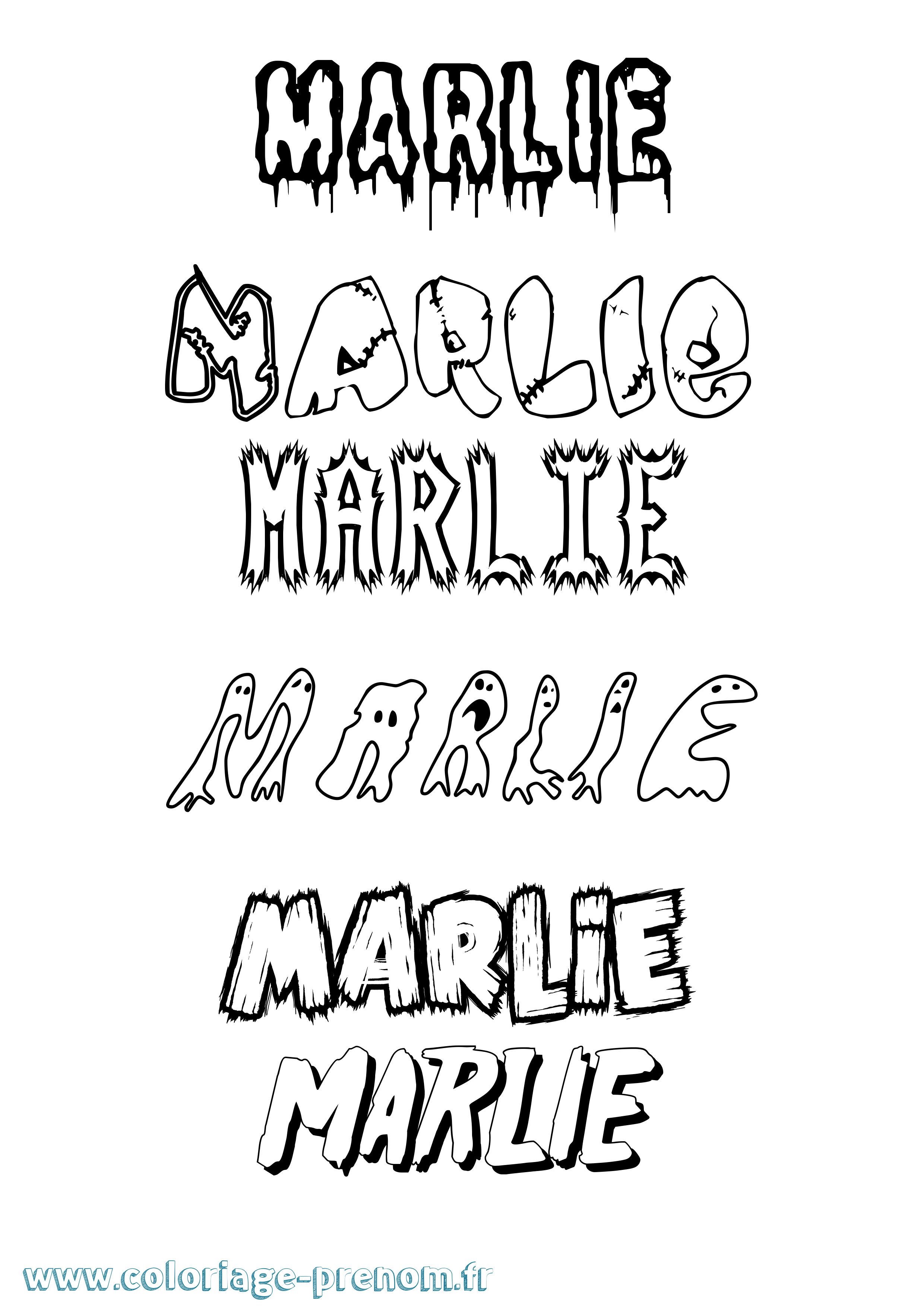 Coloriage Marlie Frisson Coloriage prénom Marlie Frisson