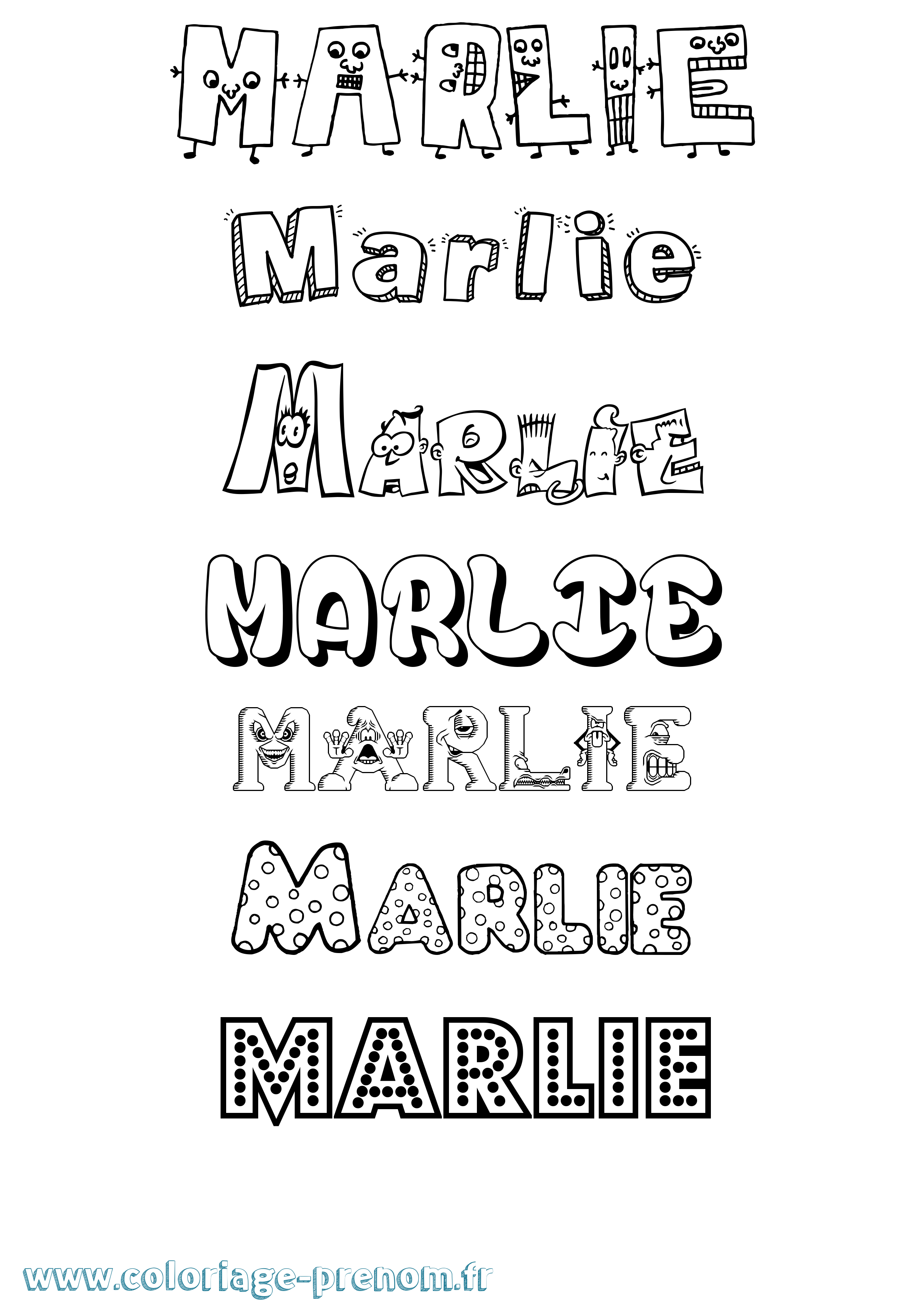 Coloriage Marlie Fun Coloriage prénom Marlie Fun