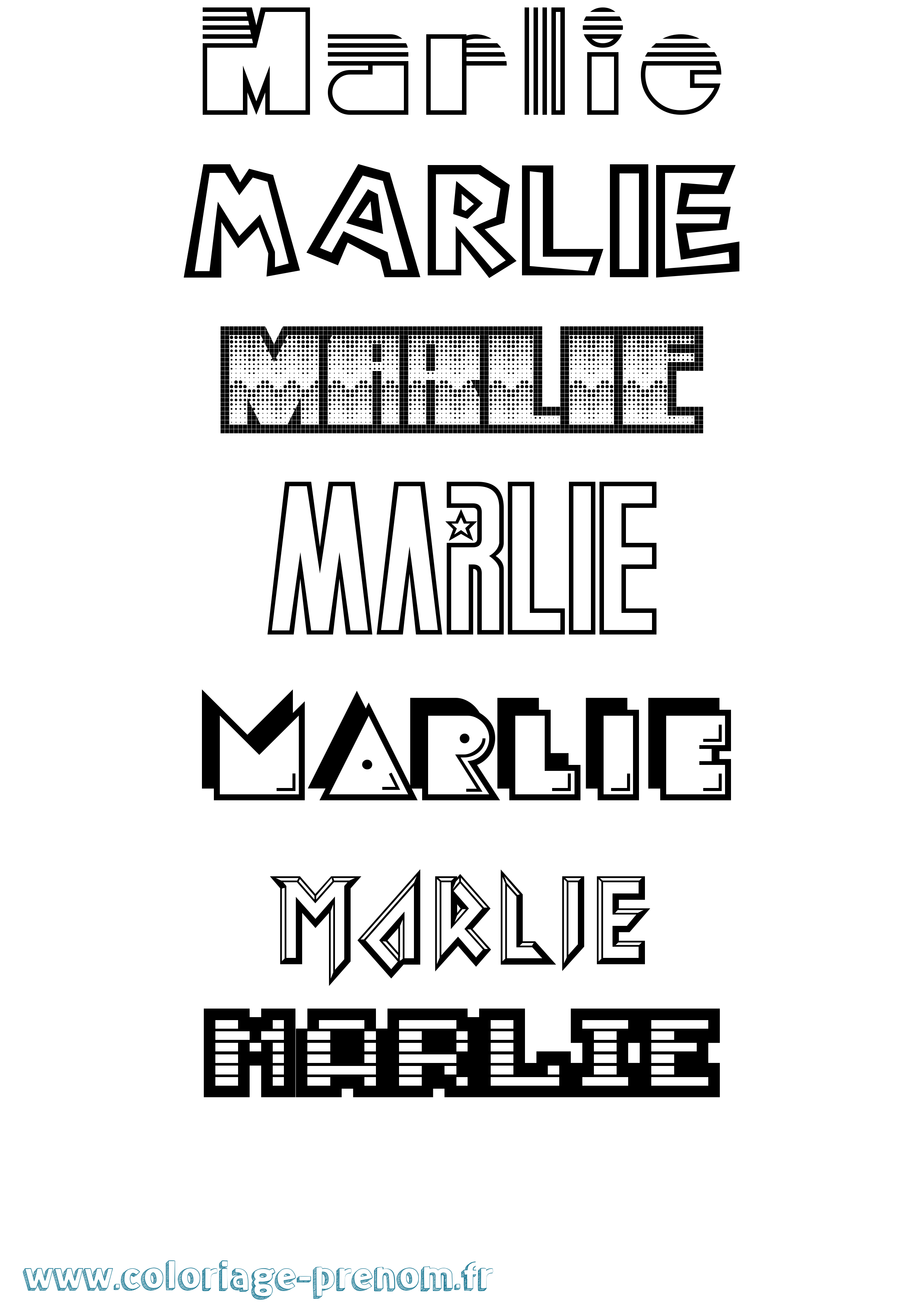 Coloriage Marlie Jeux Vidéos Coloriage prénom Marlie Jeux Vidéos