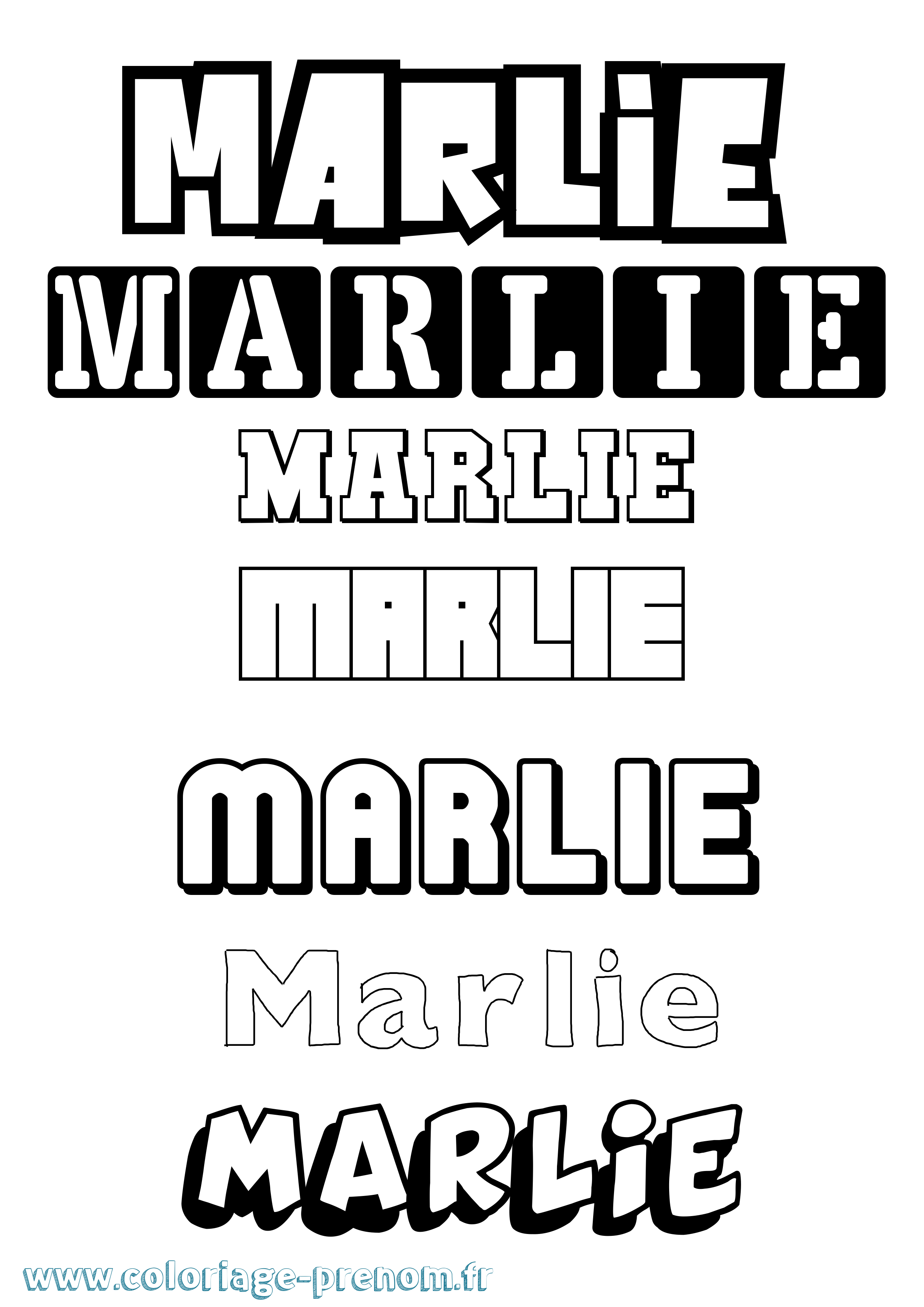 Coloriage Marlie Simple Coloriage prénom Marlie Simple