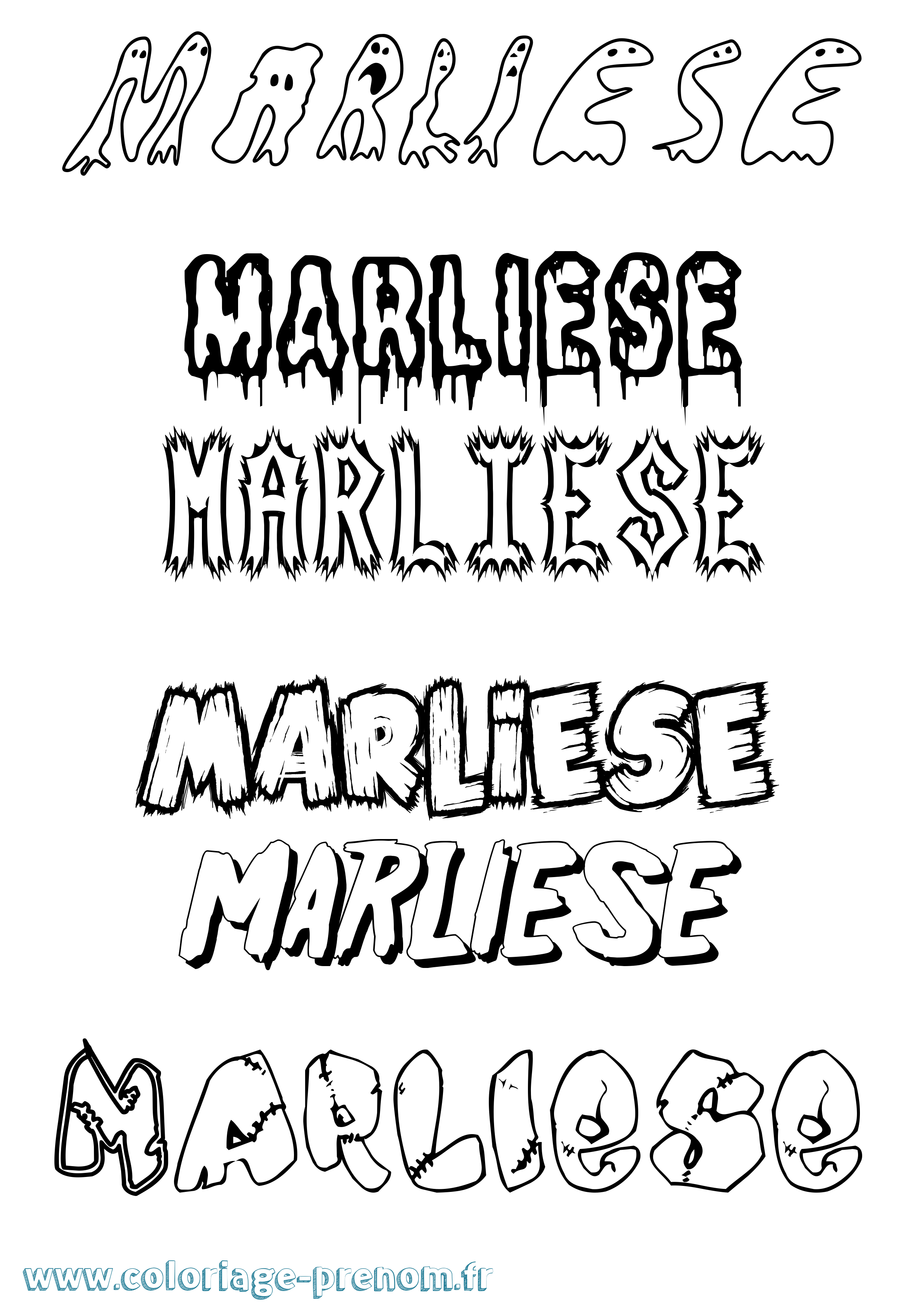 Coloriage Marliese Frisson Coloriage prénom Marliese Frisson