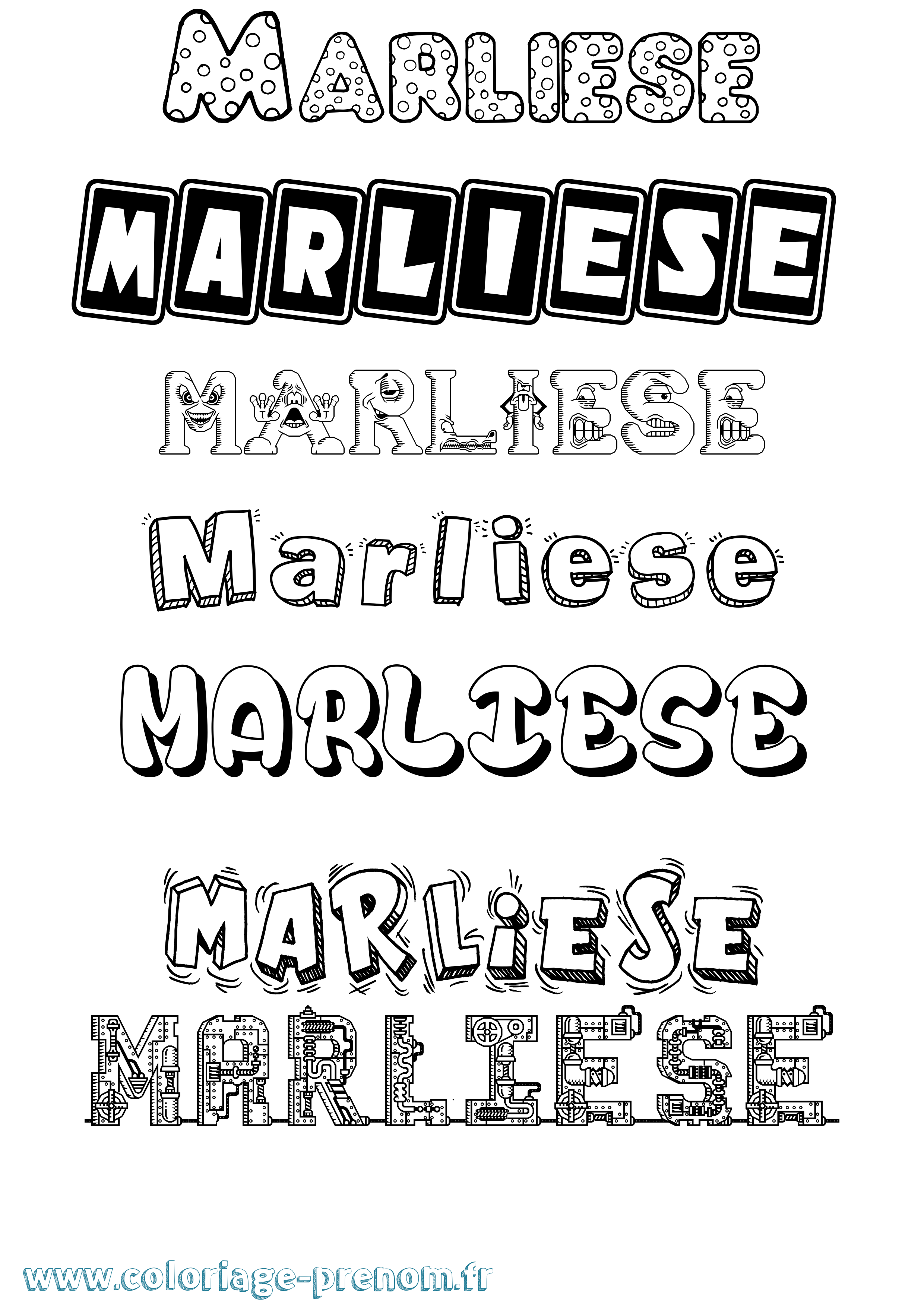 Coloriage Marliese Fun Coloriage prénom Marliese Fun