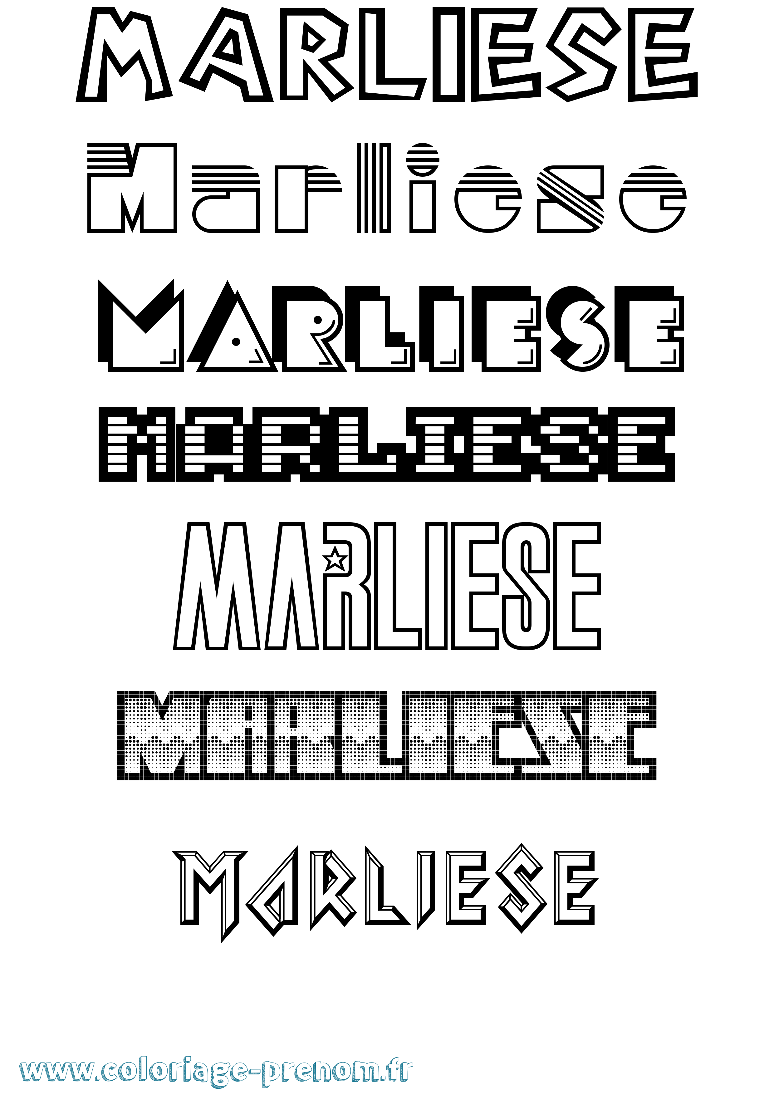 Coloriage Marliese Jeux Vidéos Coloriage prénom Marliese Jeux Vidéos