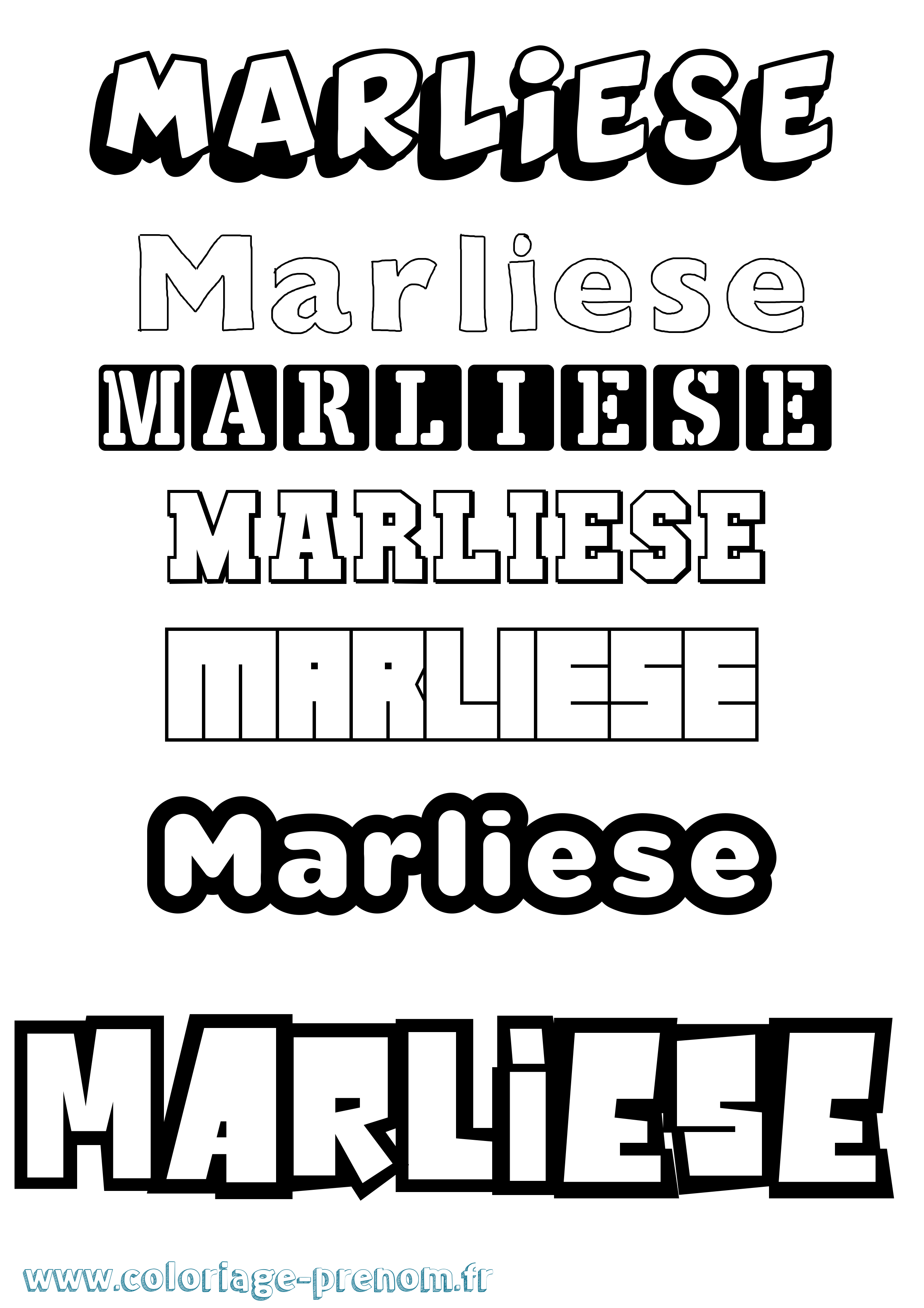 Coloriage Marliese Simple Coloriage prénom Marliese Simple