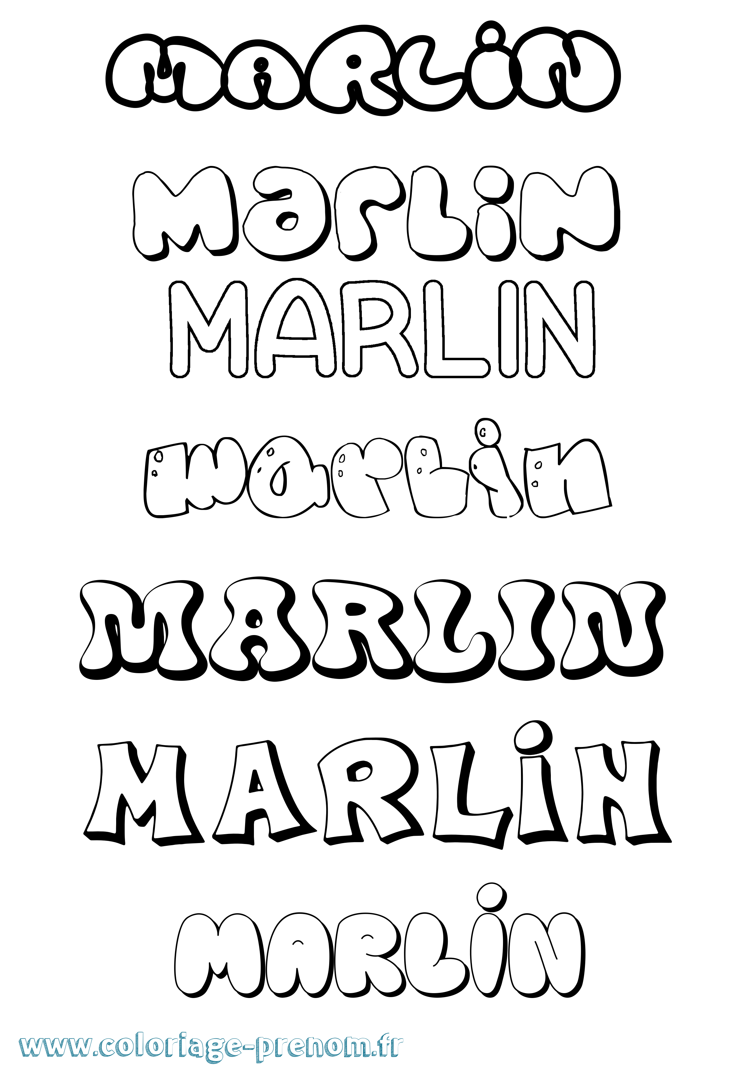 Coloriage Marlin Bubble Coloriage prénom Marlin Bubble