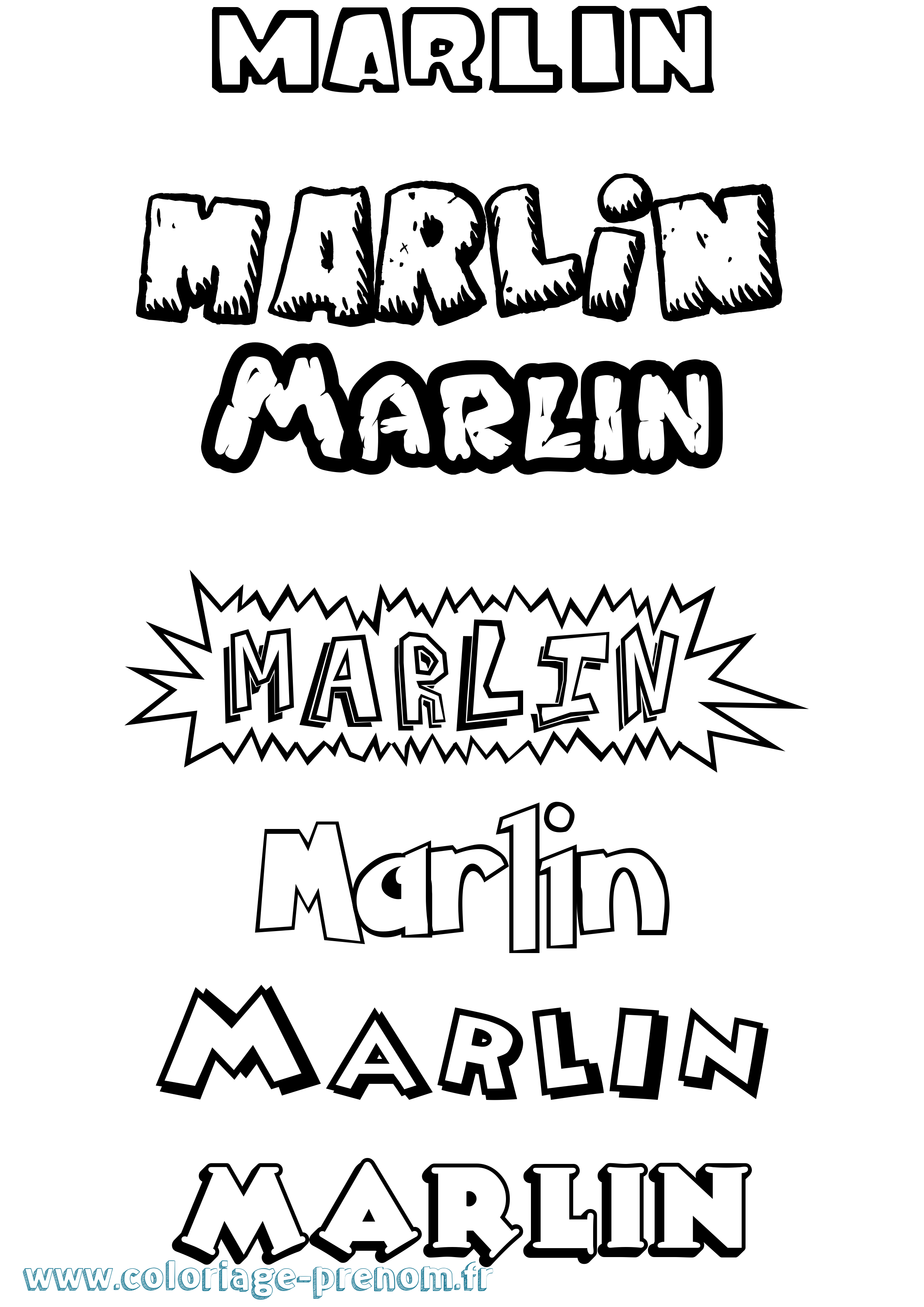 Coloriage Marlin Dessin Animé Coloriage prénom Marlin Dessin Animé