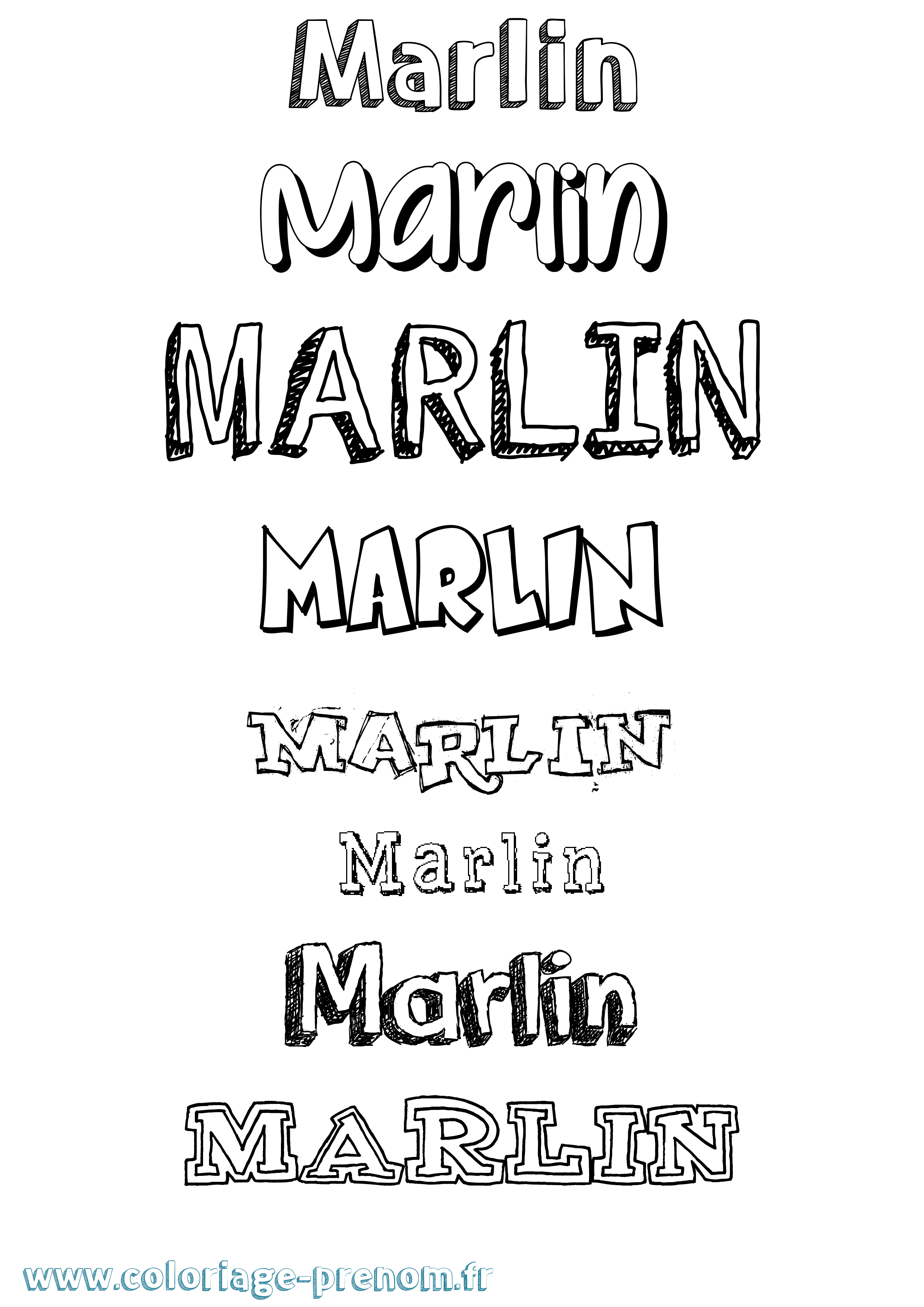 Coloriage Marlin Dessiné Coloriage prénom Marlin Dessiné