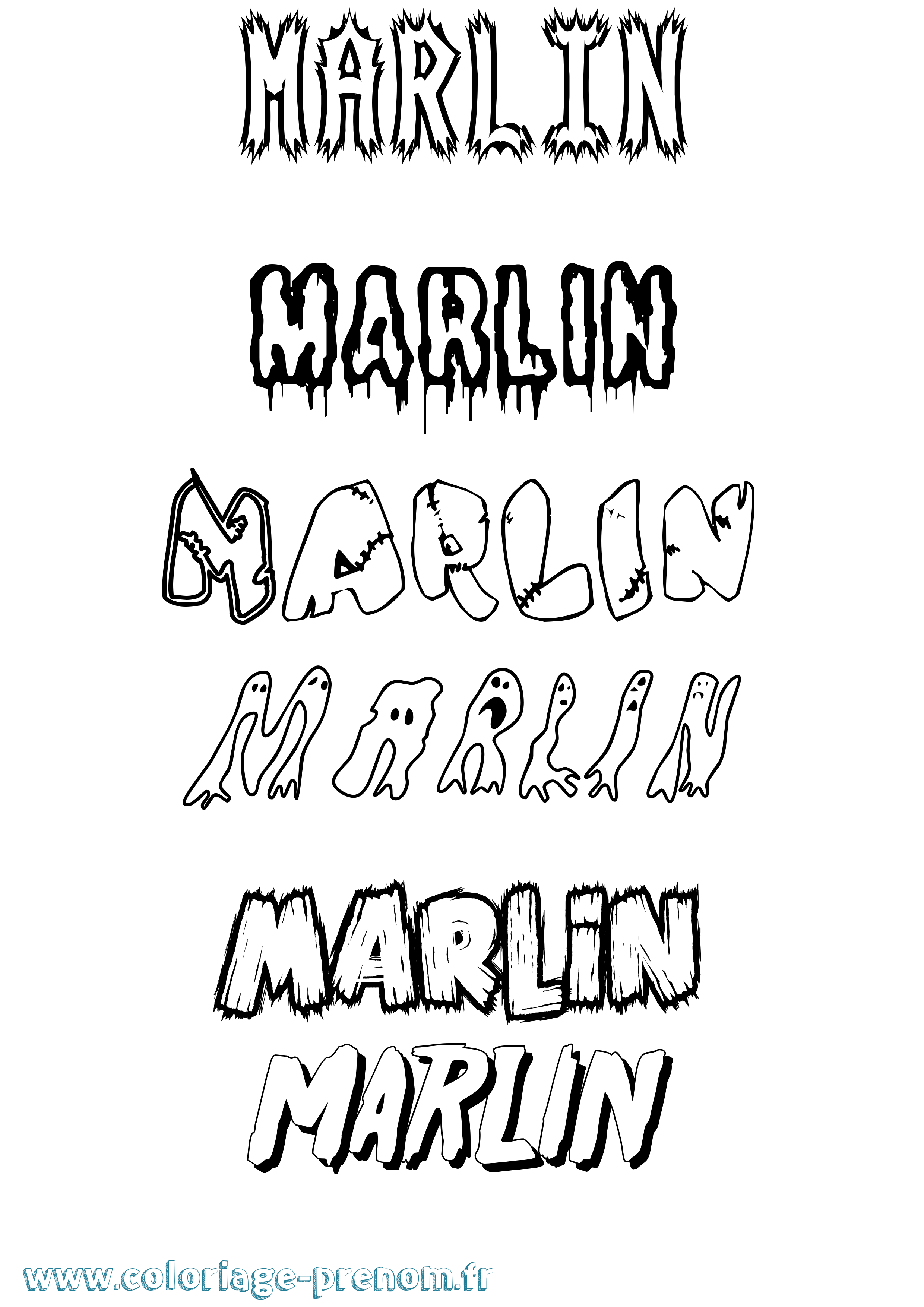 Coloriage Marlin Frisson Coloriage prénom Marlin Frisson