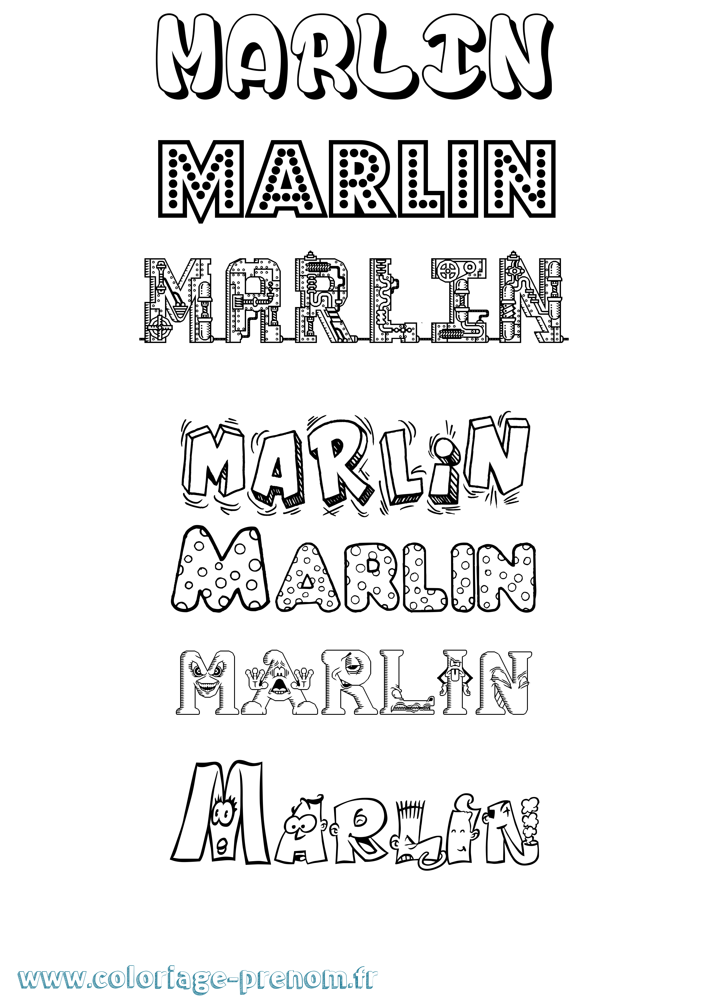 Coloriage Marlin Fun Coloriage prénom Marlin Fun