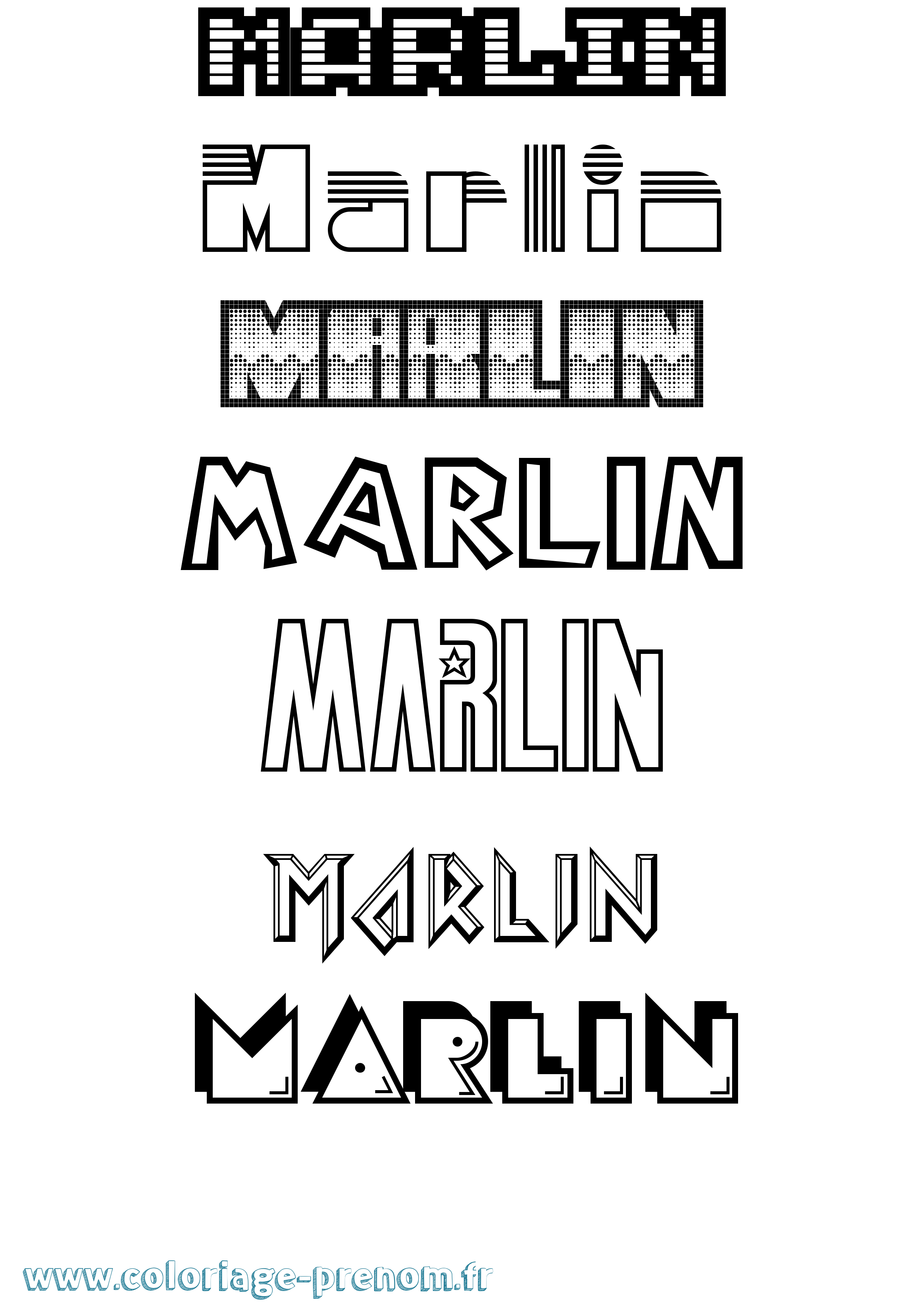 Coloriage Marlin Jeux Vidéos Coloriage prénom Marlin Jeux Vidéos