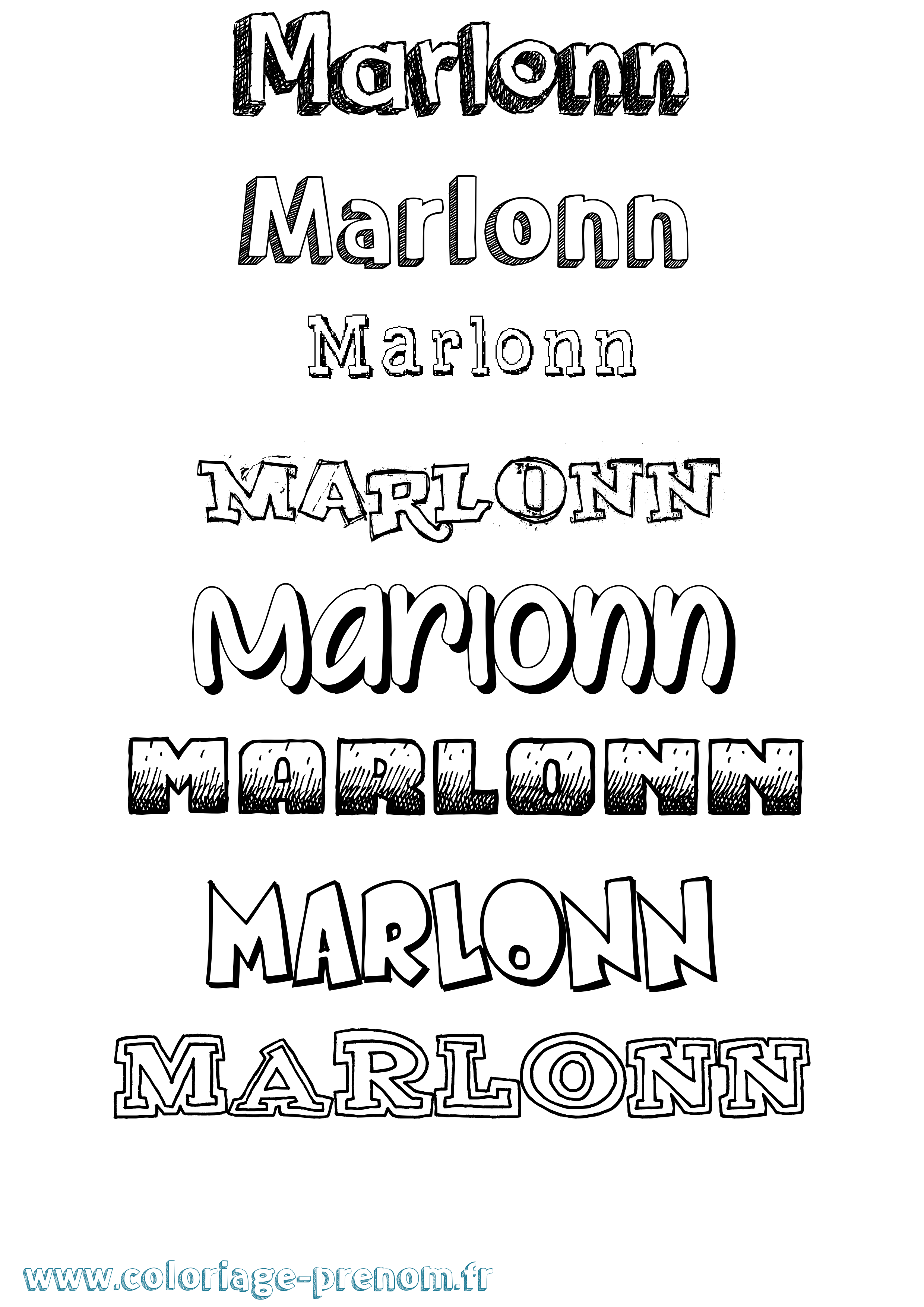 Coloriage Marlonn Dessiné Coloriage prénom Marlonn Dessiné