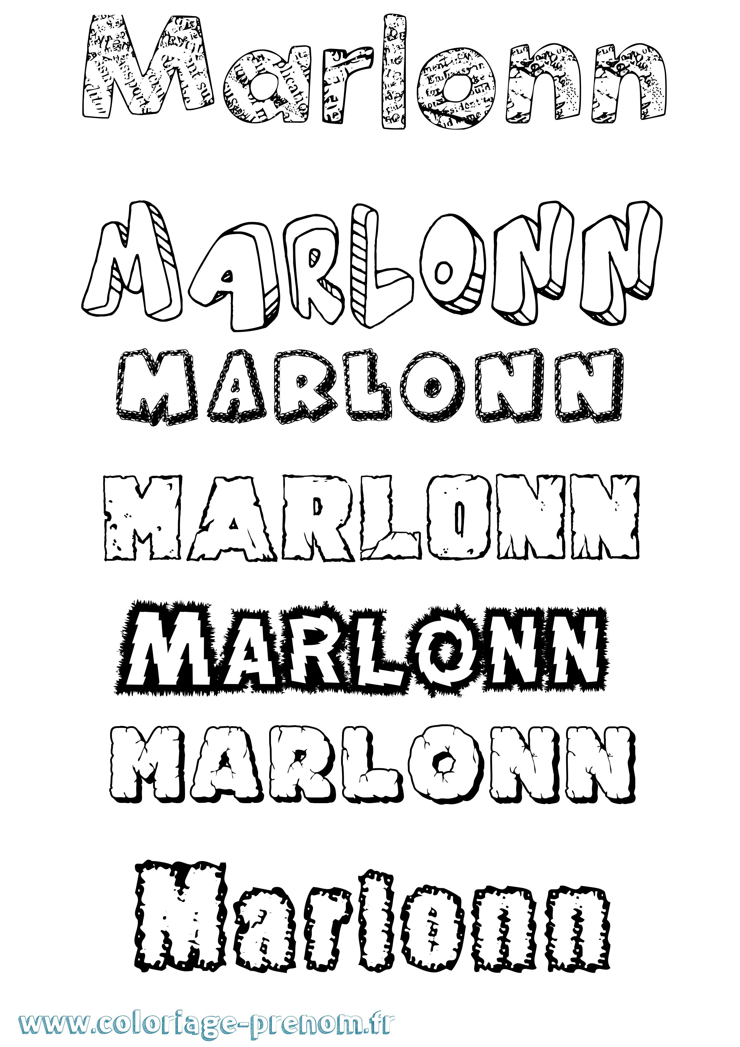 Coloriage Marlonn Destructuré Coloriage prénom Marlonn Destructuré