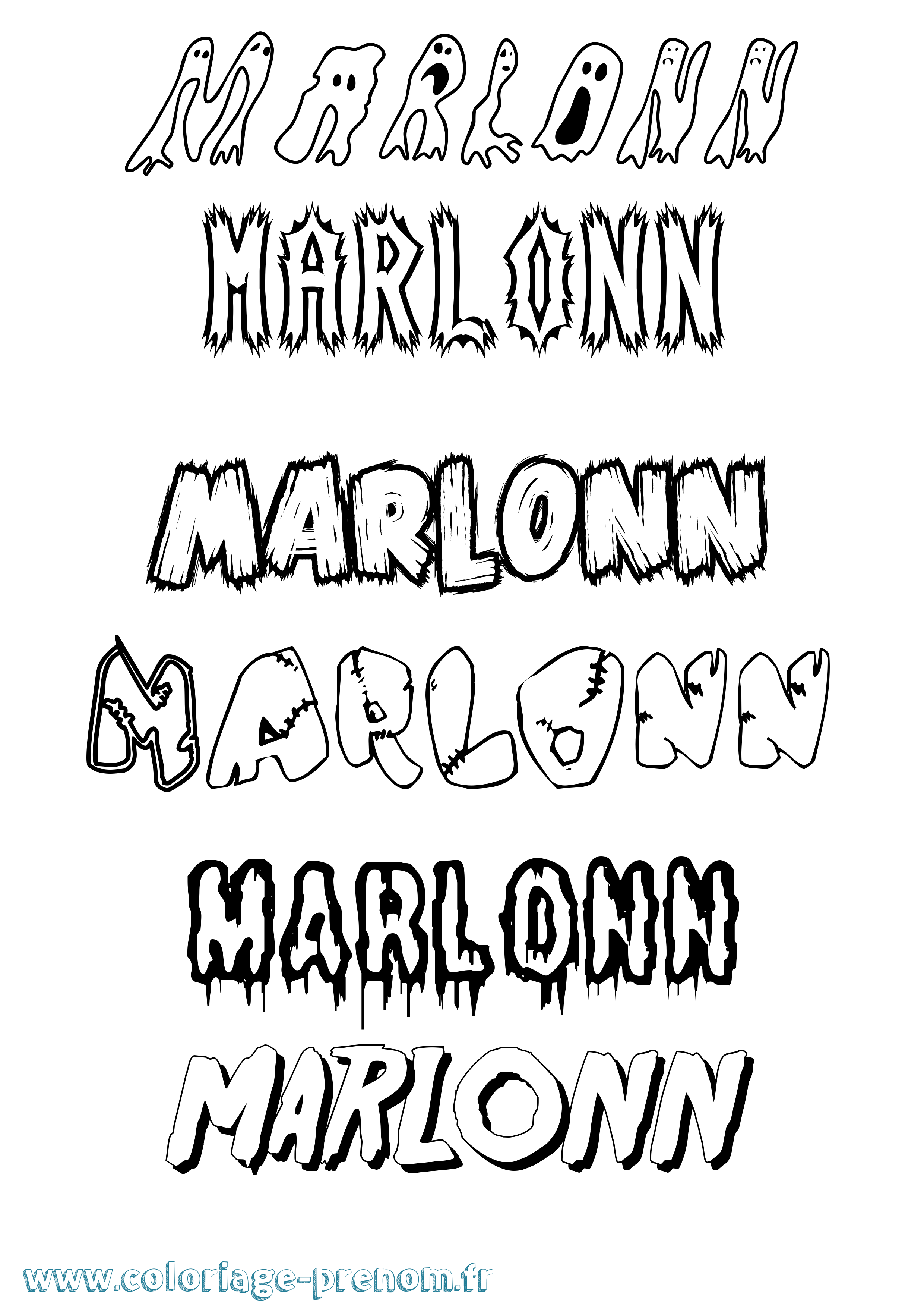 Coloriage Marlonn Frisson Coloriage prénom Marlonn Frisson