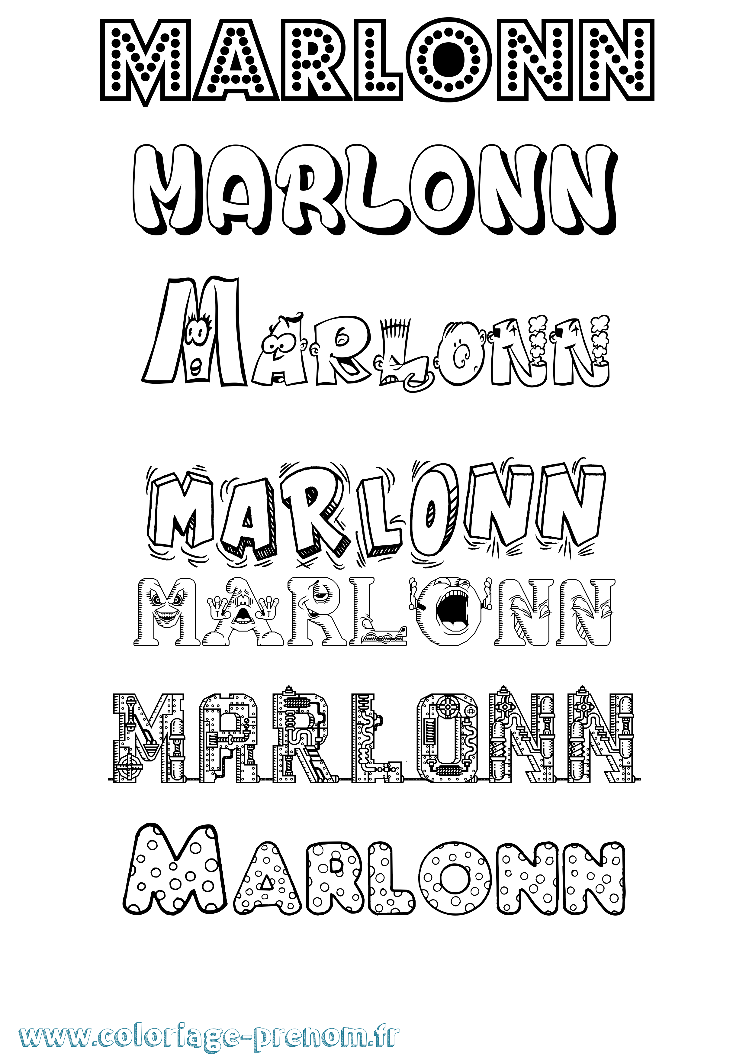 Coloriage Marlonn Fun Coloriage prénom Marlonn Fun