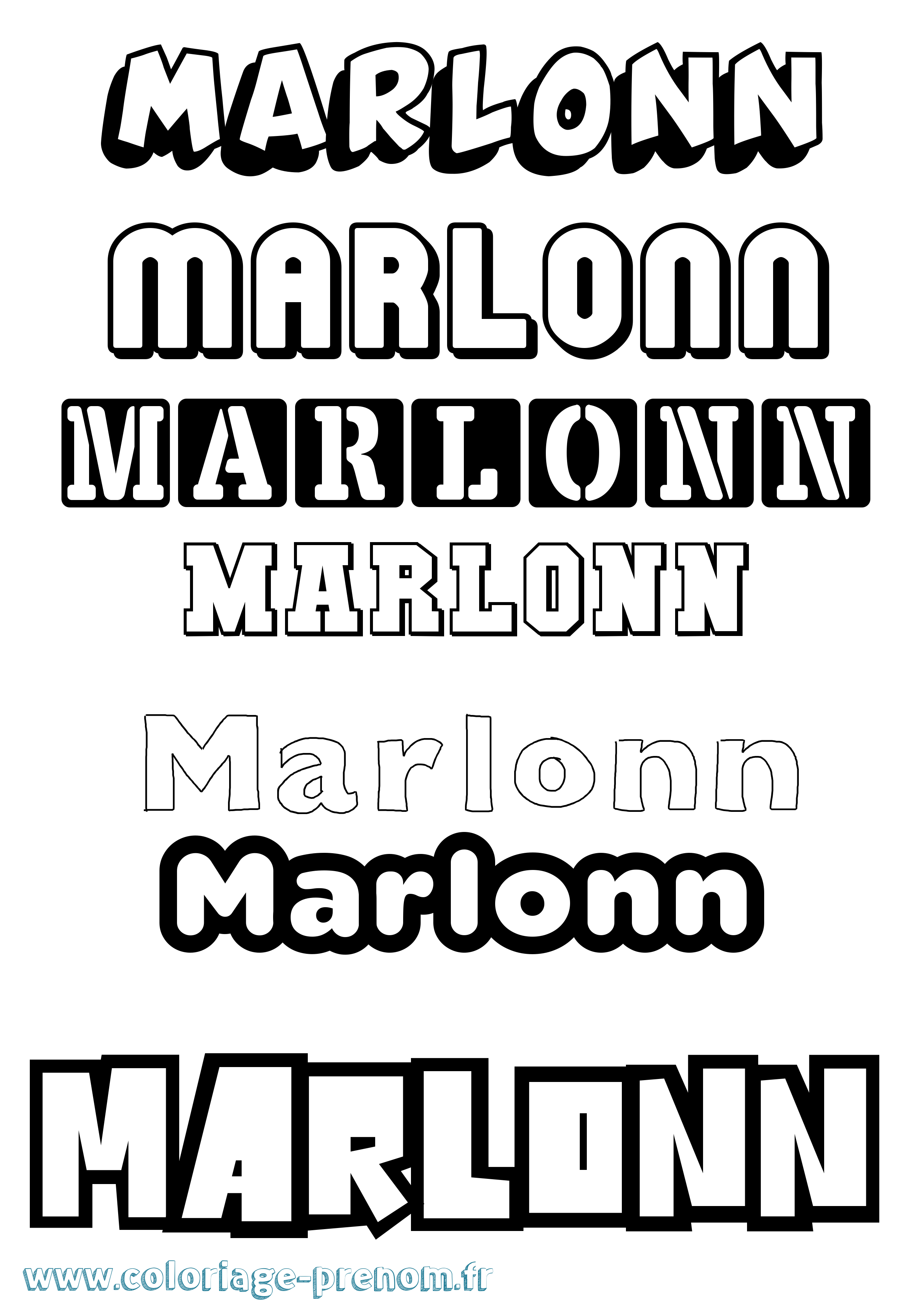 Coloriage Marlonn Simple Coloriage prénom Marlonn Simple