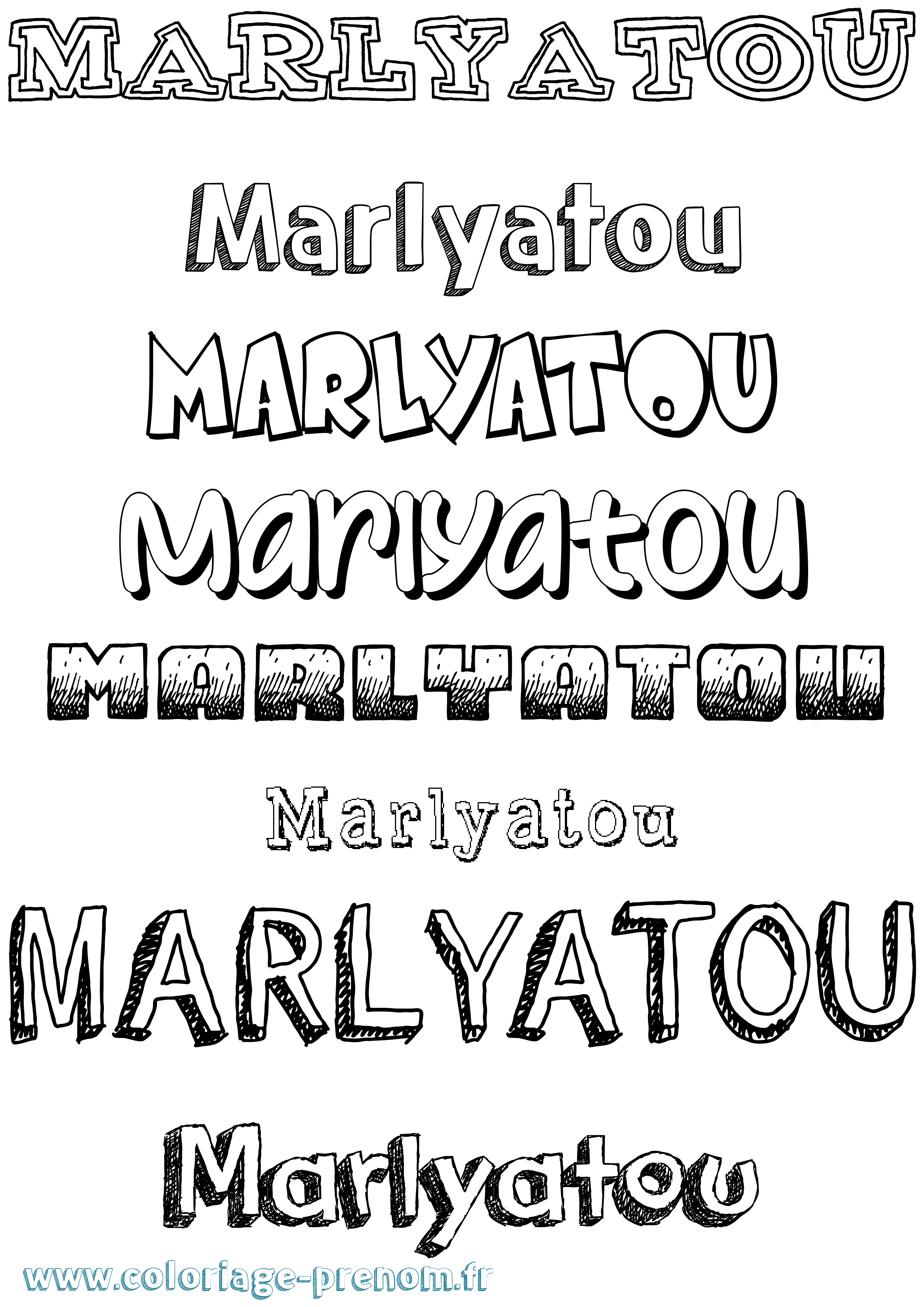 Coloriage Marlyatou Dessiné Coloriage prénom Marlyatou Dessiné