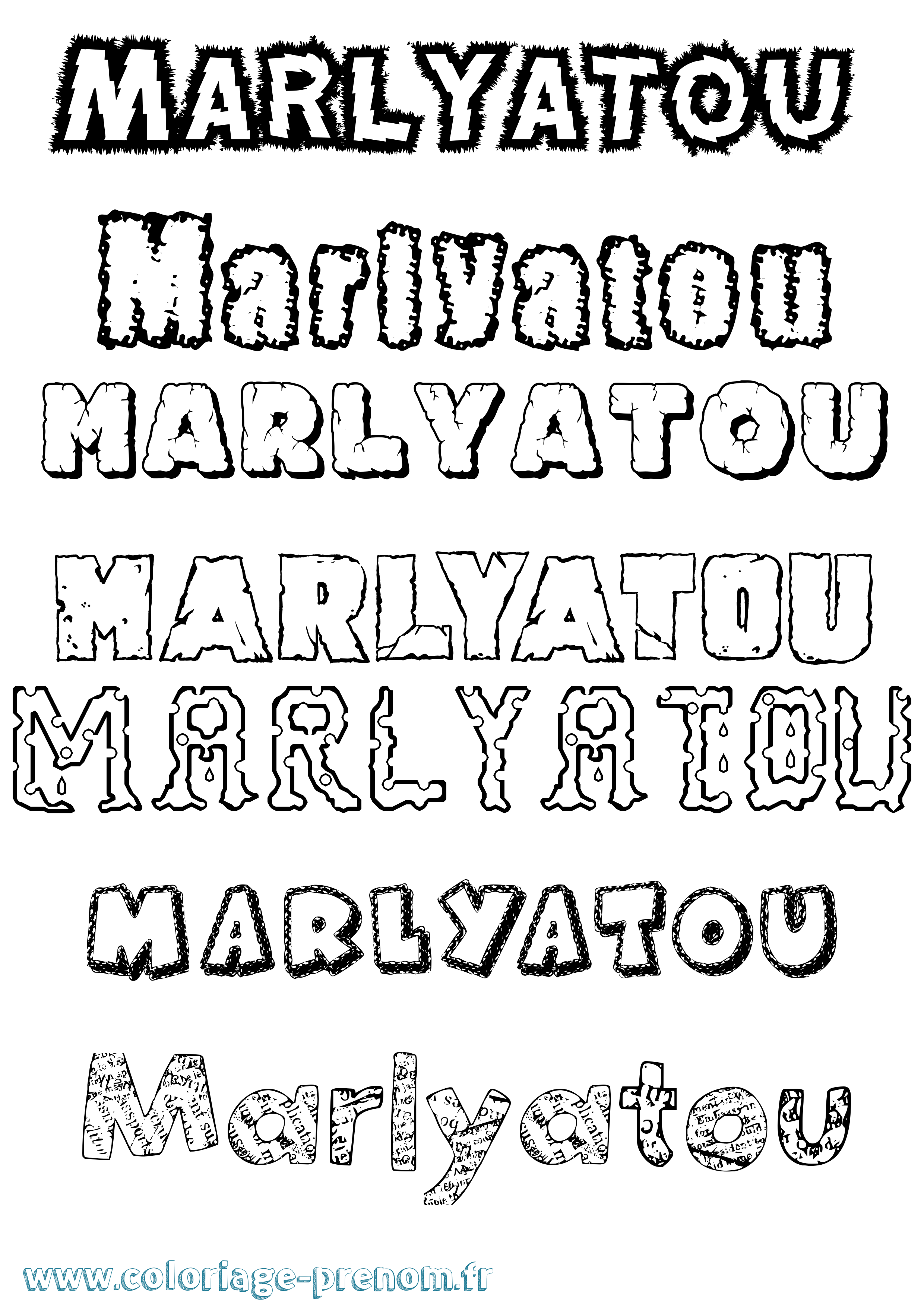 Coloriage Marlyatou Destructuré Coloriage prénom Marlyatou Destructuré