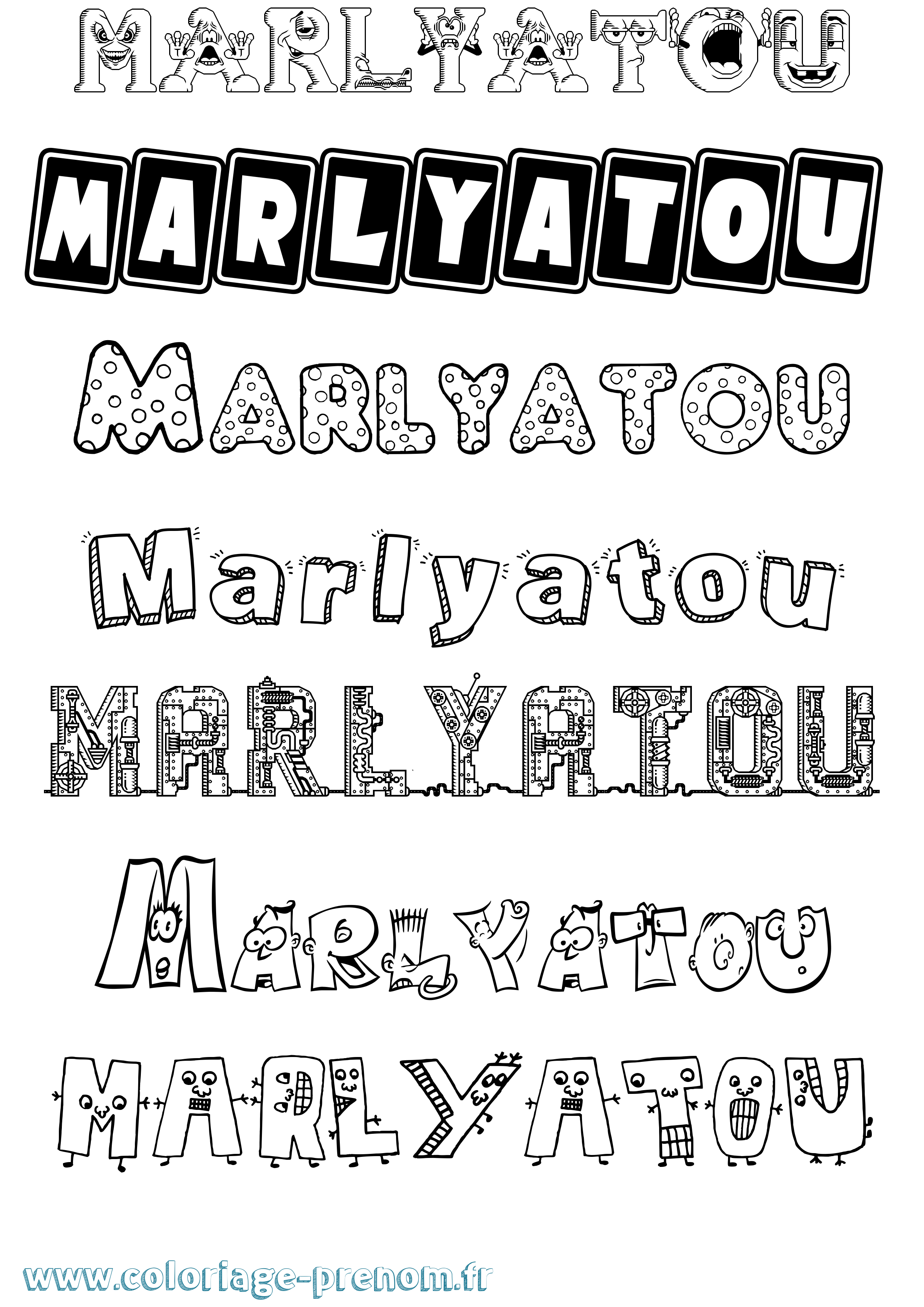 Coloriage Marlyatou Fun Coloriage prénom Marlyatou Fun