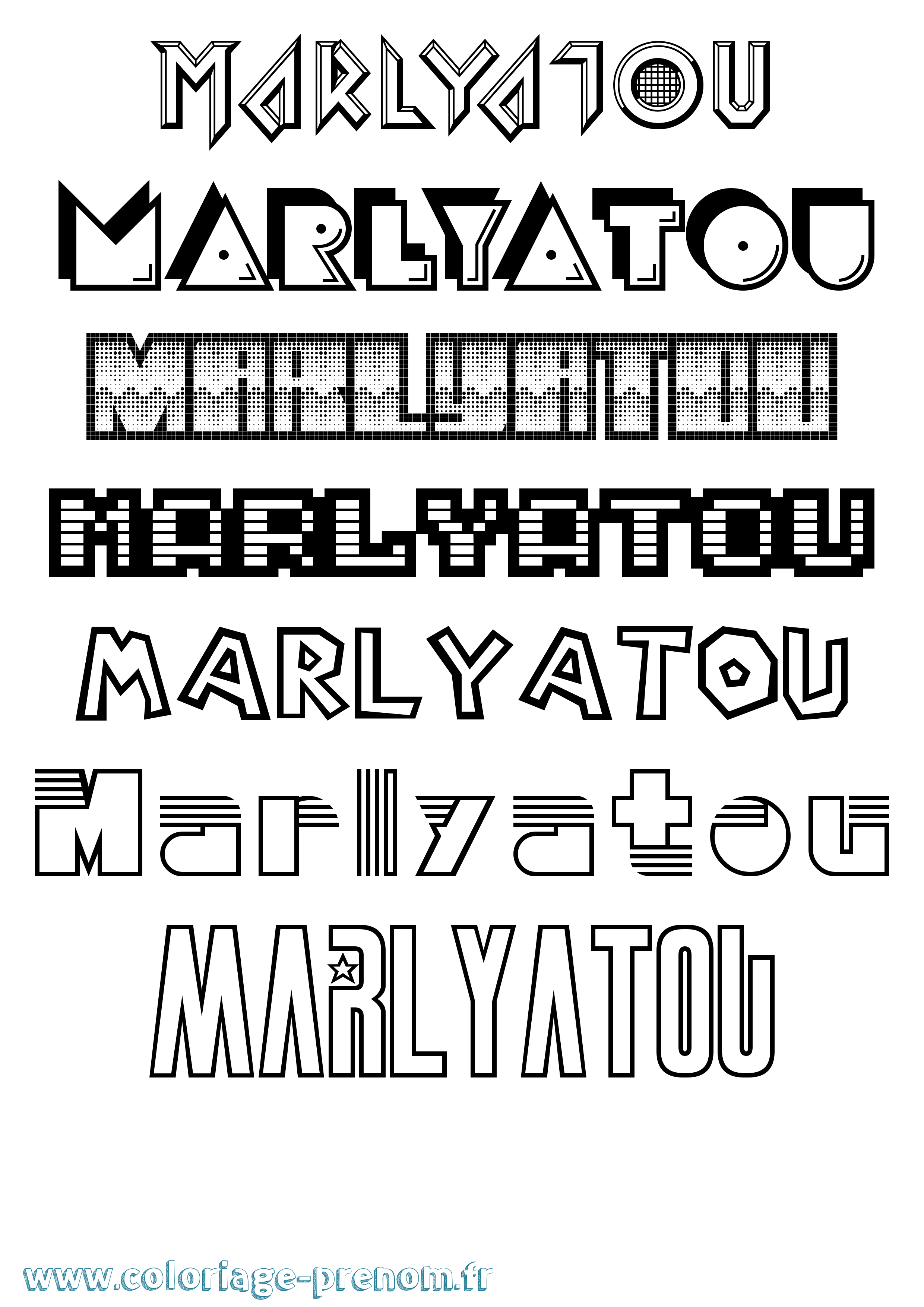 Coloriage Marlyatou Jeux Vidéos Coloriage prénom Marlyatou Jeux Vidéos