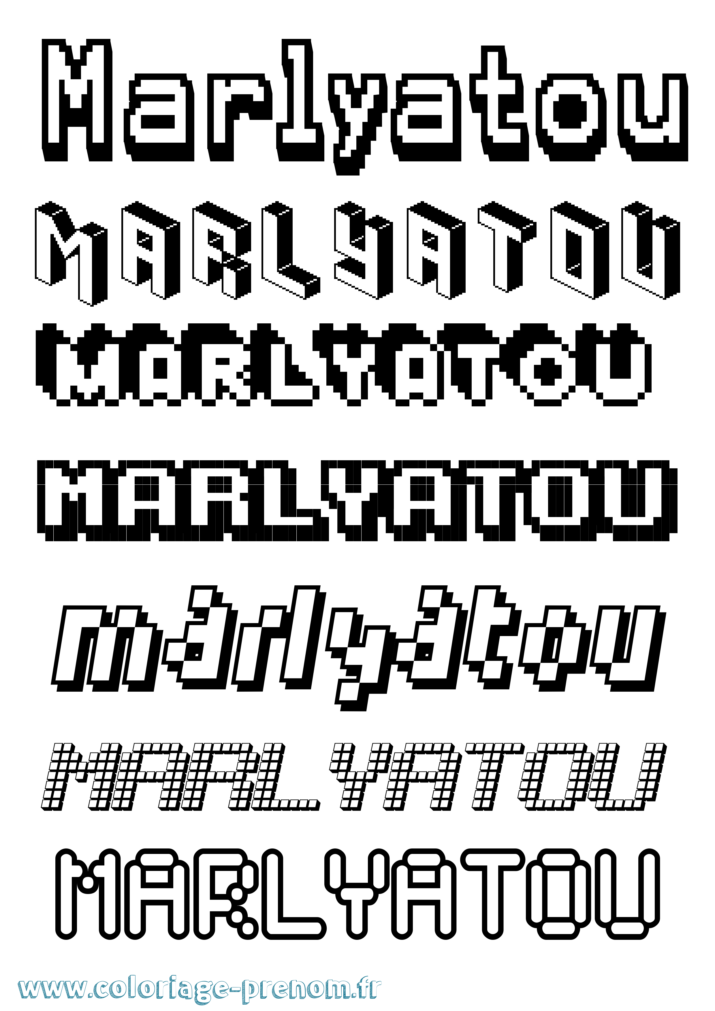 Coloriage Marlyatou Pixel Coloriage prénom Marlyatou Pixel