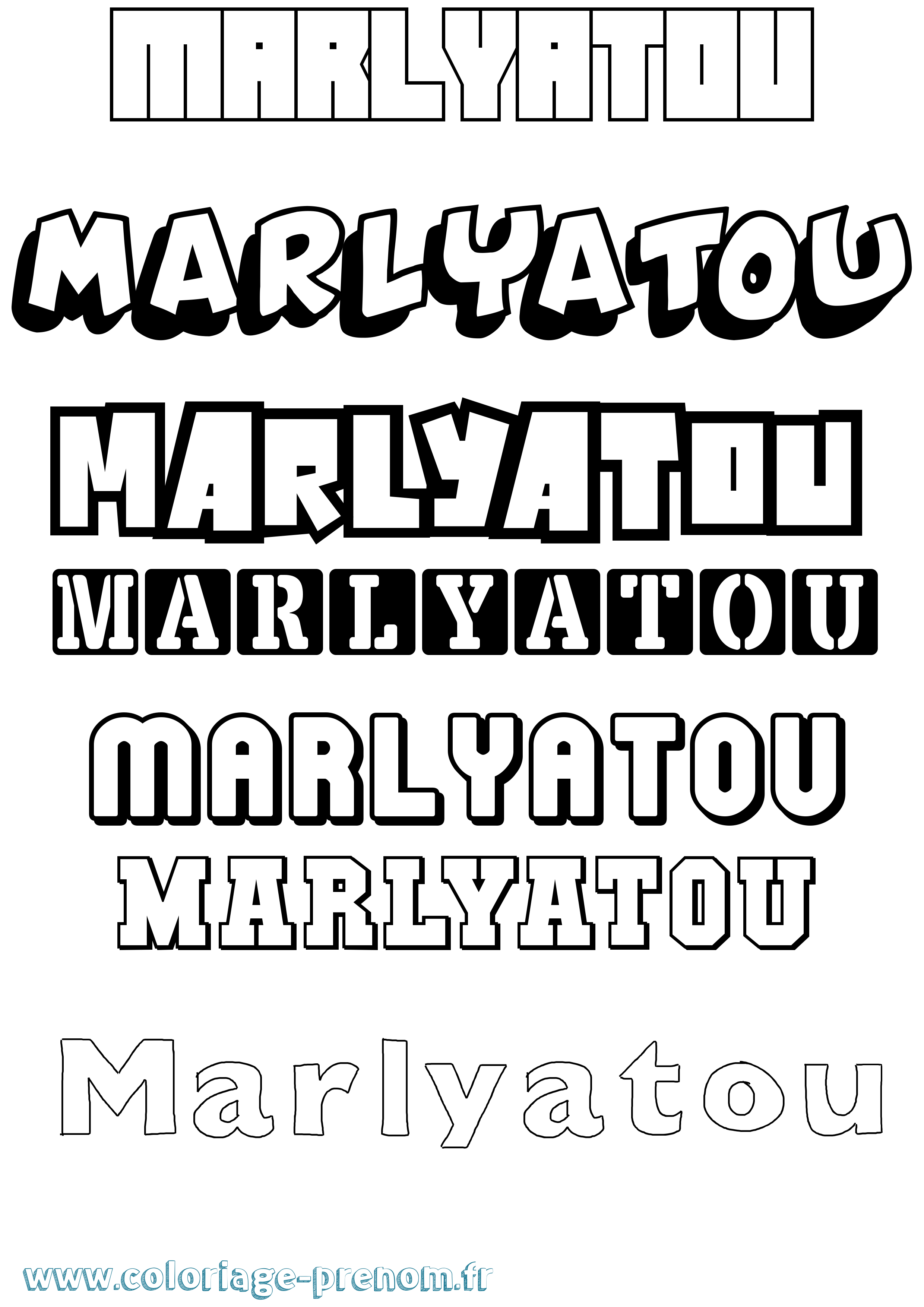 Coloriage Marlyatou Simple Coloriage prénom Marlyatou Simple