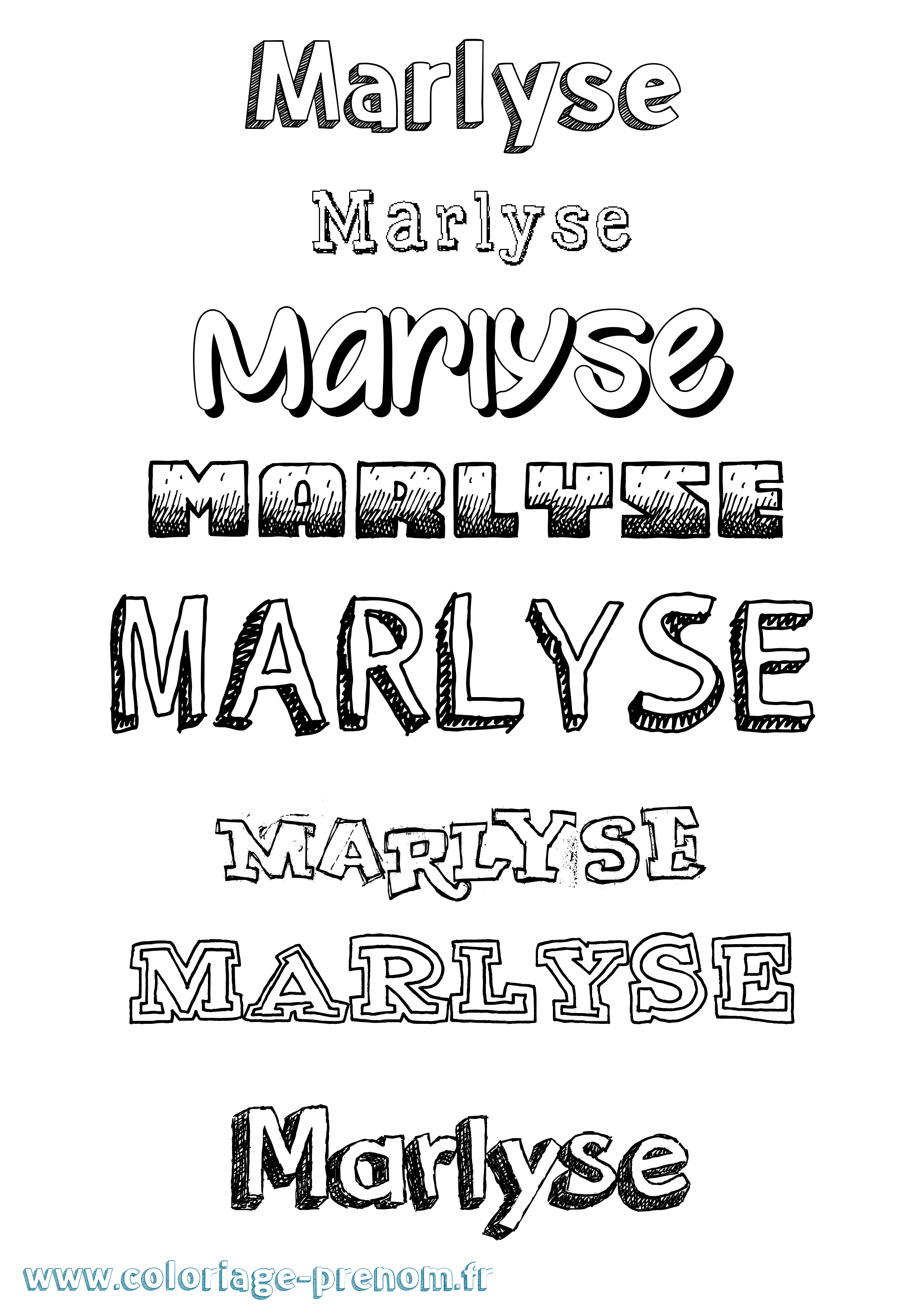 Coloriage Marlyse Dessiné Coloriage prénom Marlyse Dessiné