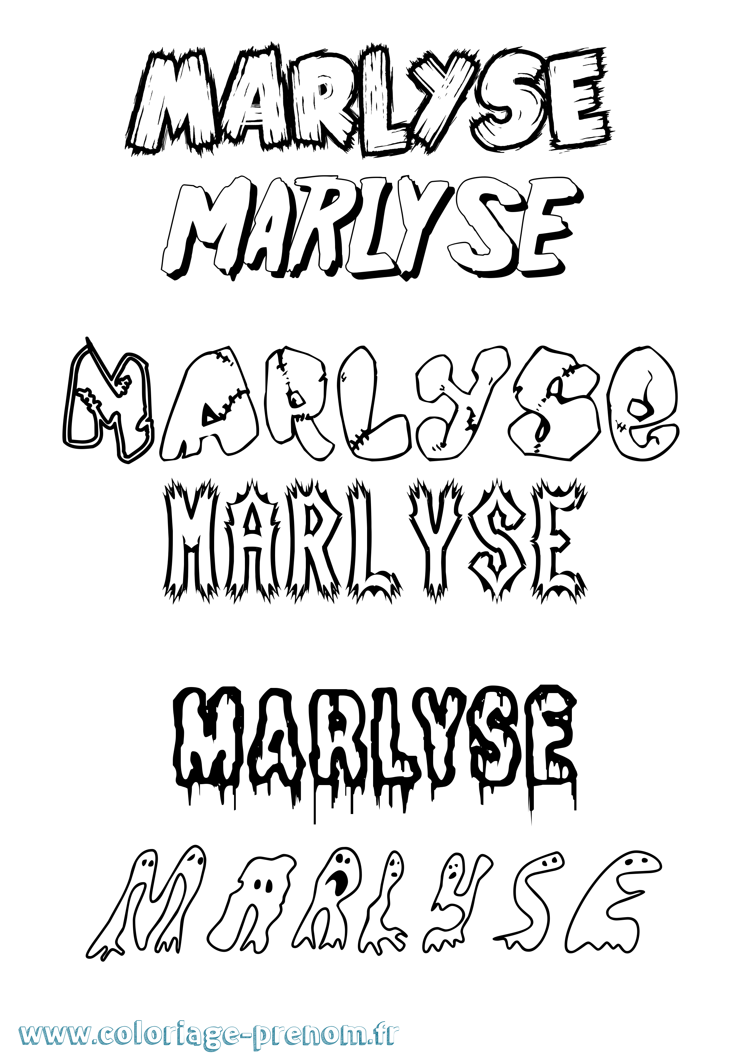 Coloriage Marlyse Frisson Coloriage prénom Marlyse Frisson