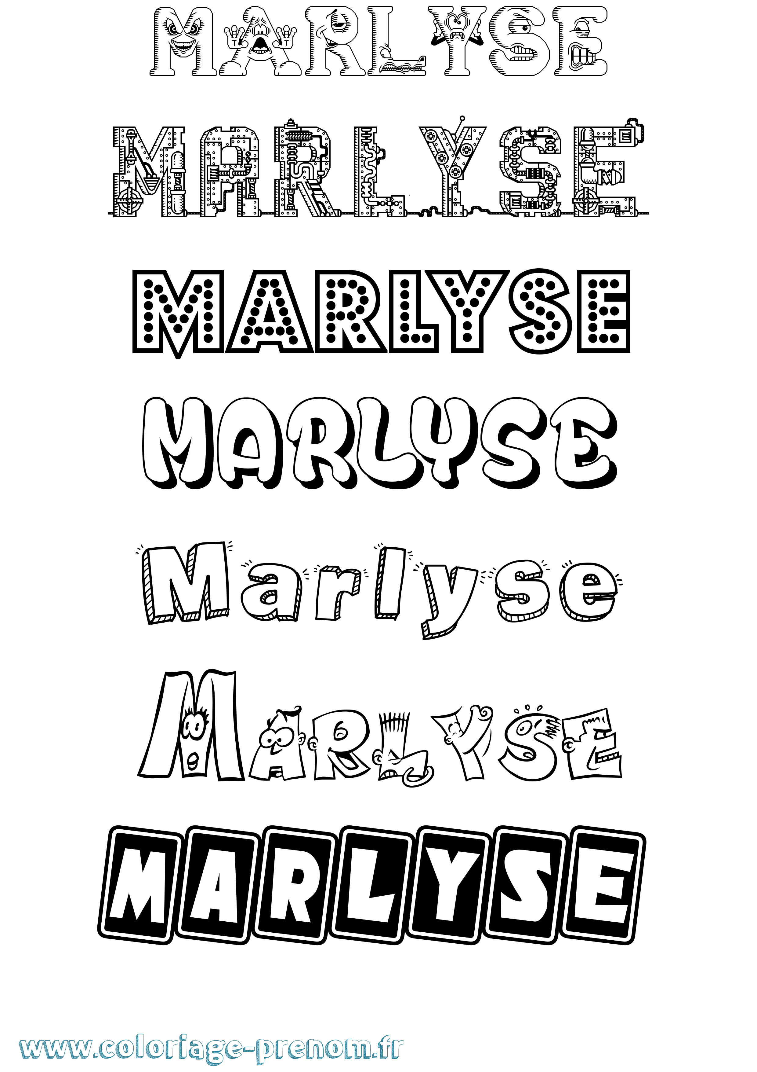 Coloriage Marlyse Fun Coloriage prénom Marlyse Fun