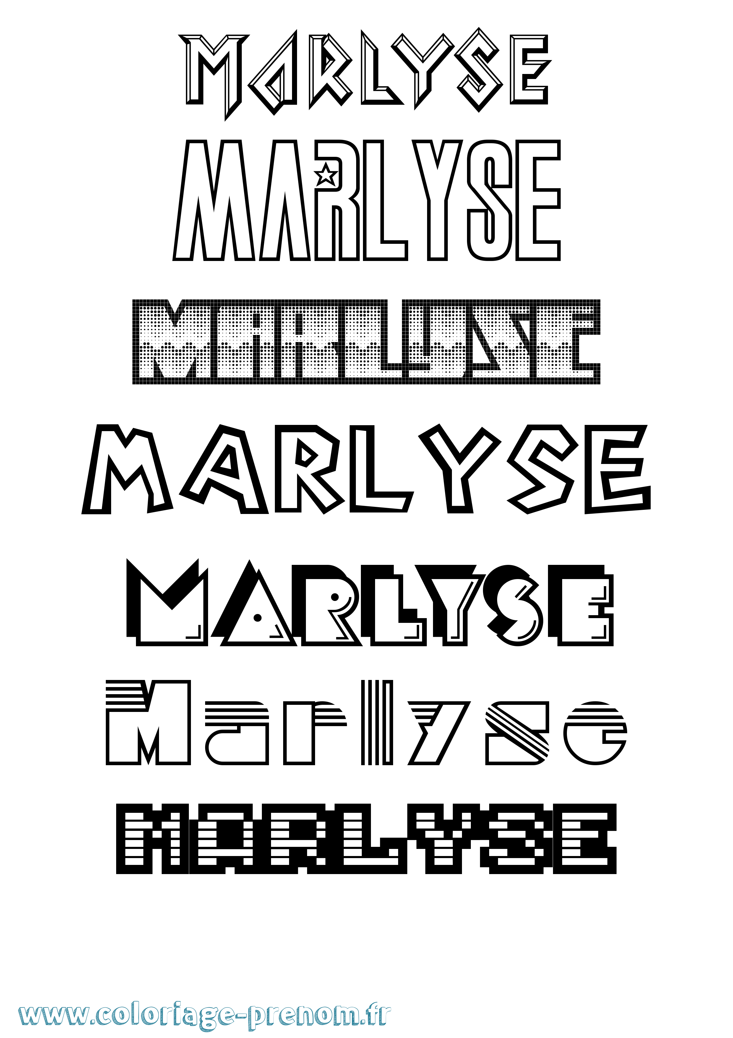 Coloriage Marlyse Jeux Vidéos Coloriage prénom Marlyse Jeux Vidéos