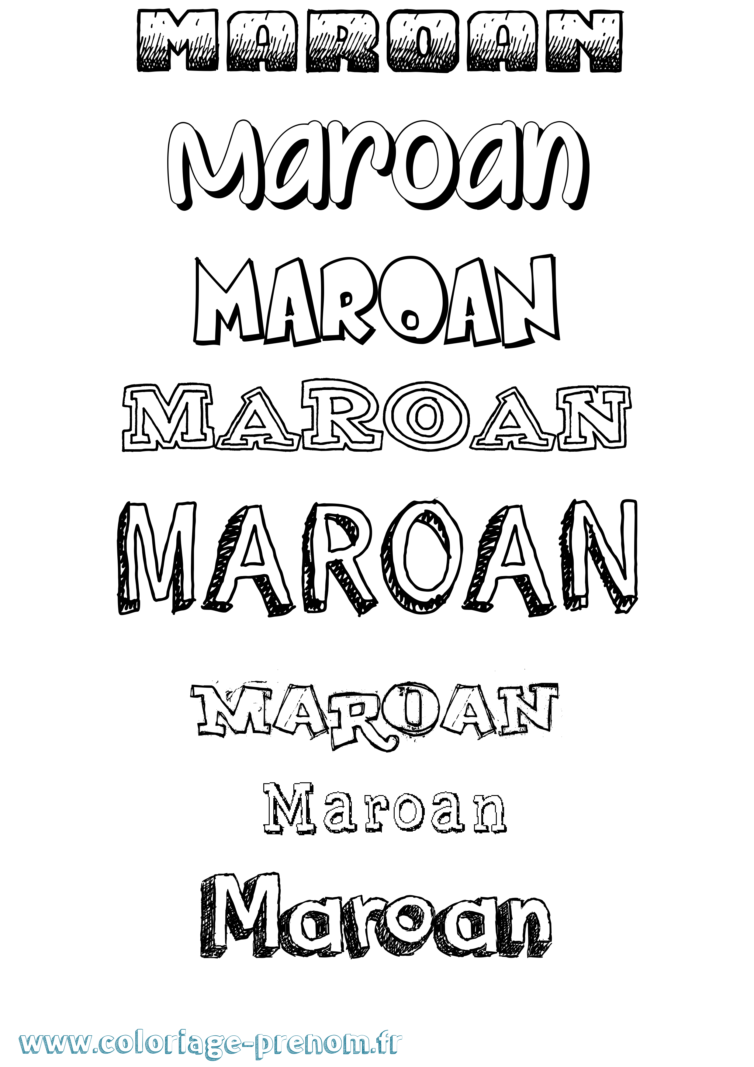 Coloriage Maroan Dessiné Coloriage prénom Maroan Dessiné