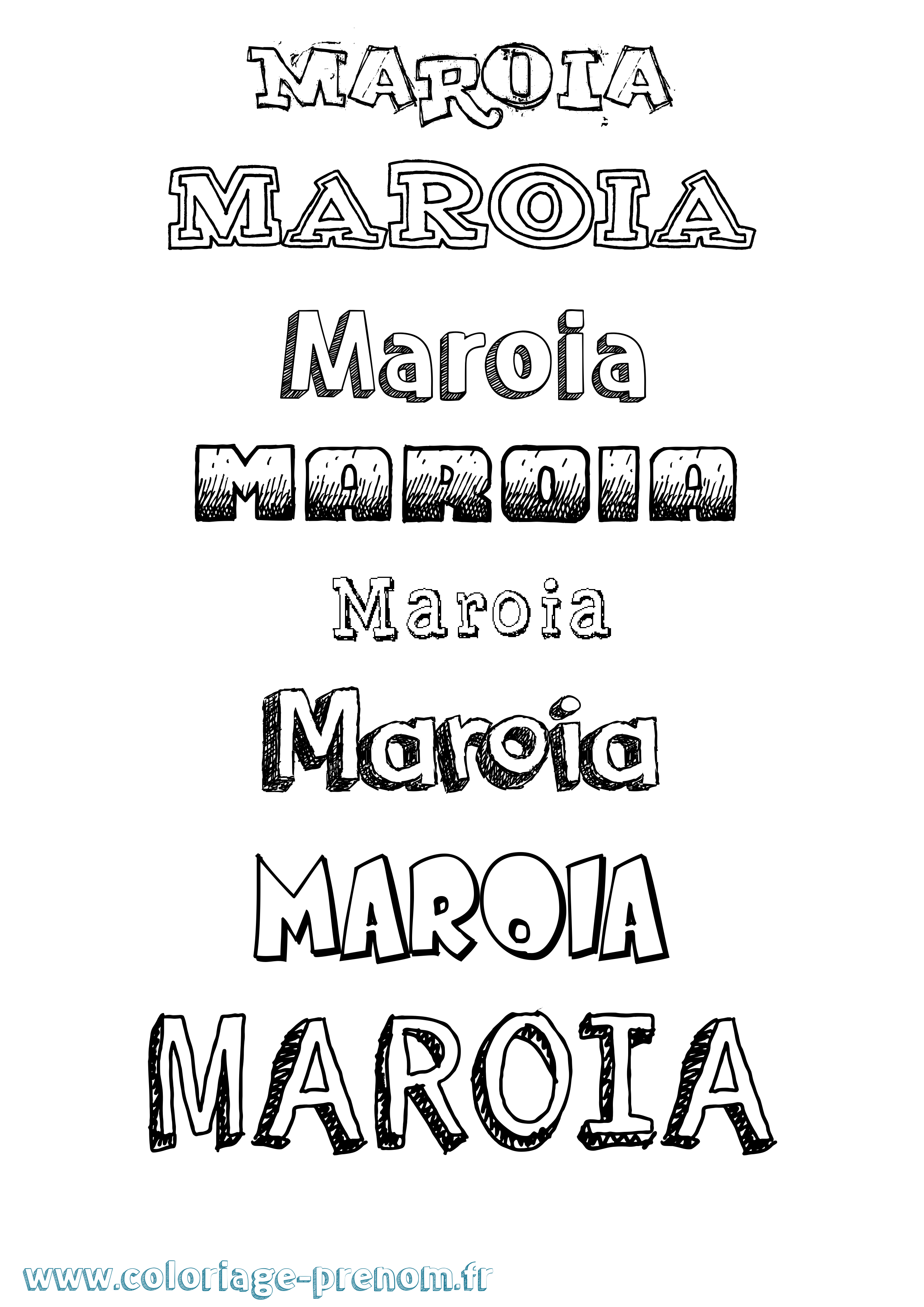Coloriage Maroia Dessiné Coloriage prénom Maroia Dessiné