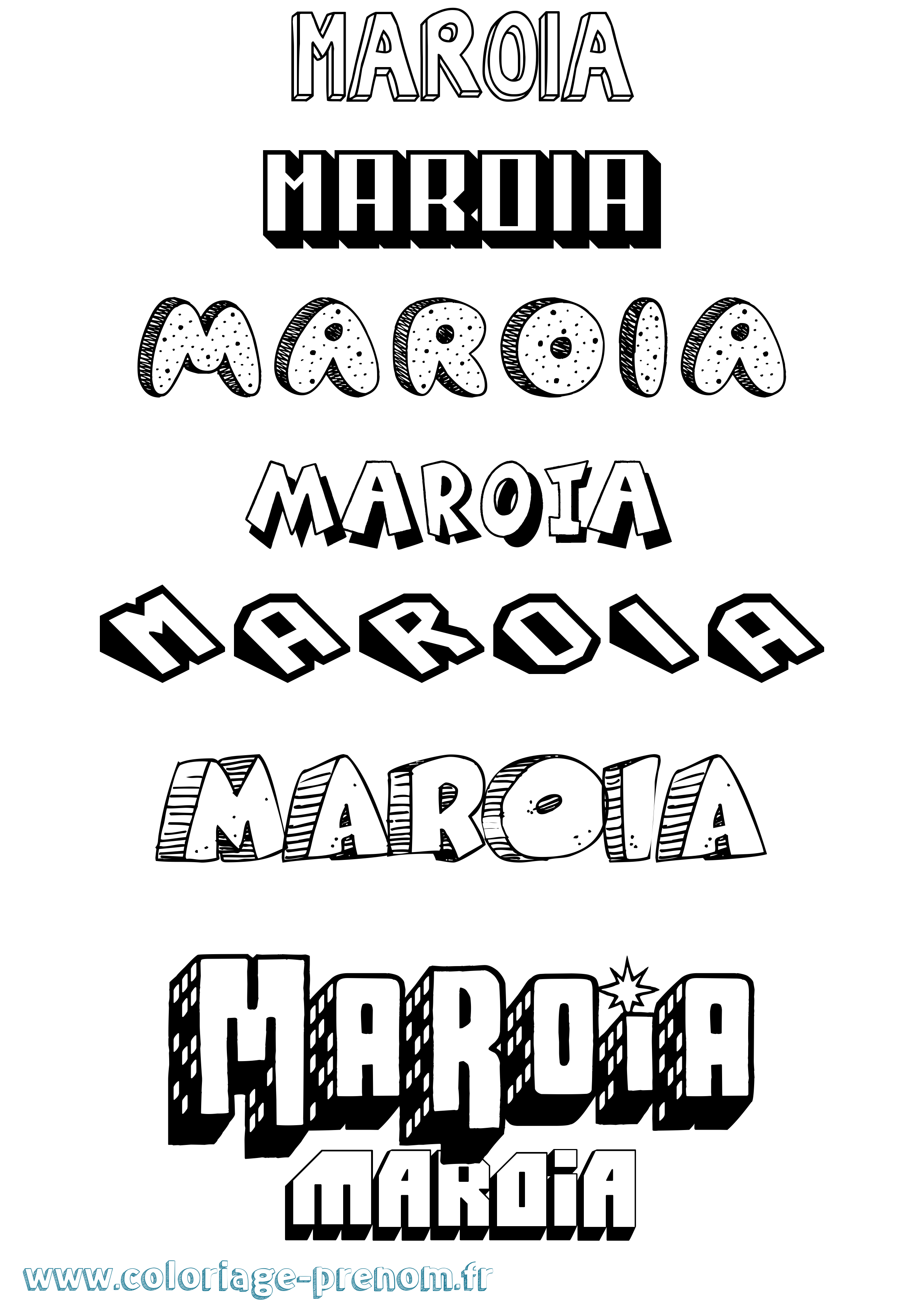 Coloriage Maroia Effet 3D Coloriage prénom Maroia Effet 3D