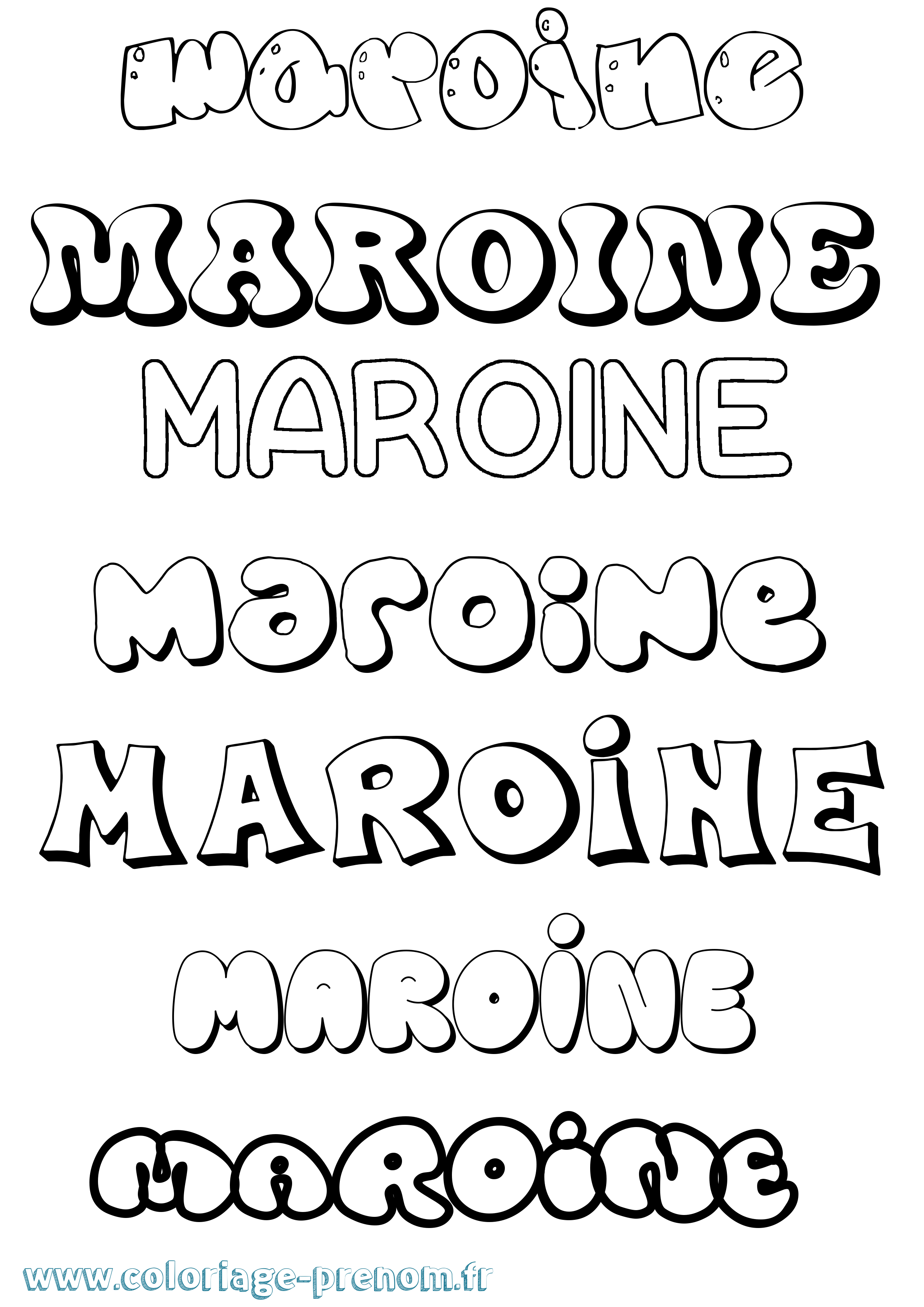 Coloriage Maroine Bubble Coloriage prénom Maroine Bubble