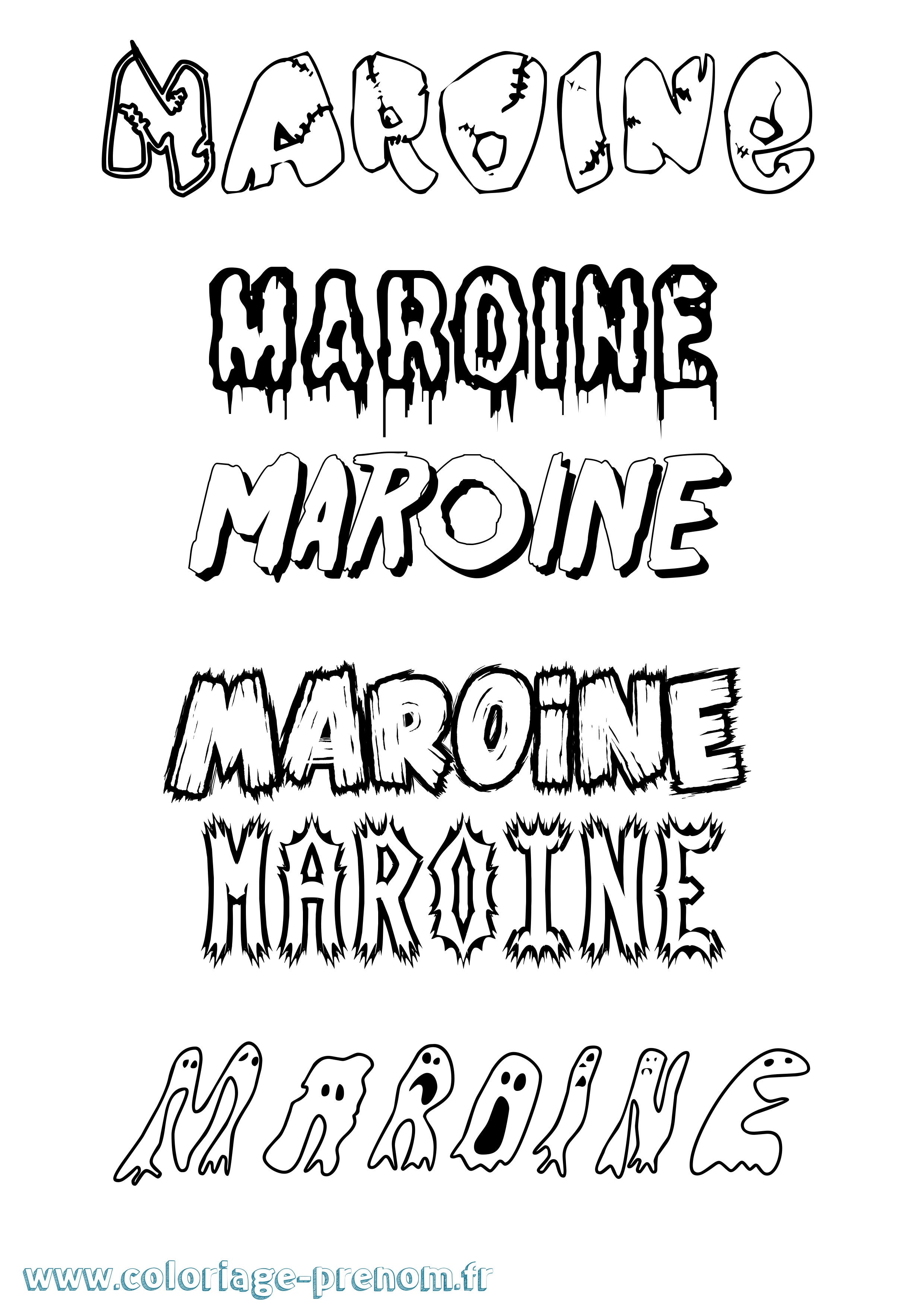 Coloriage Maroine Frisson Coloriage prénom Maroine Frisson