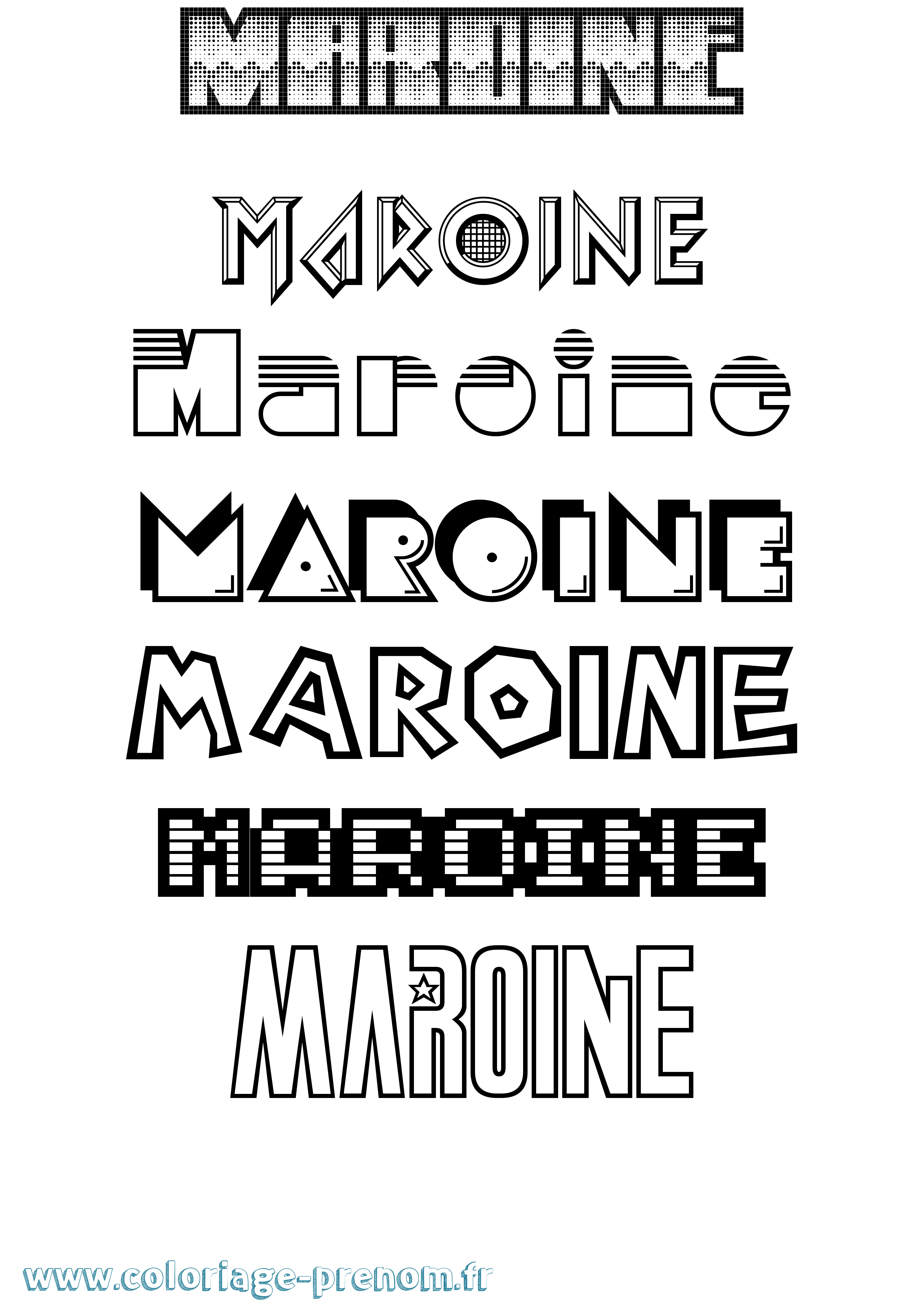 Coloriage Maroine Jeux Vidéos Coloriage prénom Maroine Jeux Vidéos