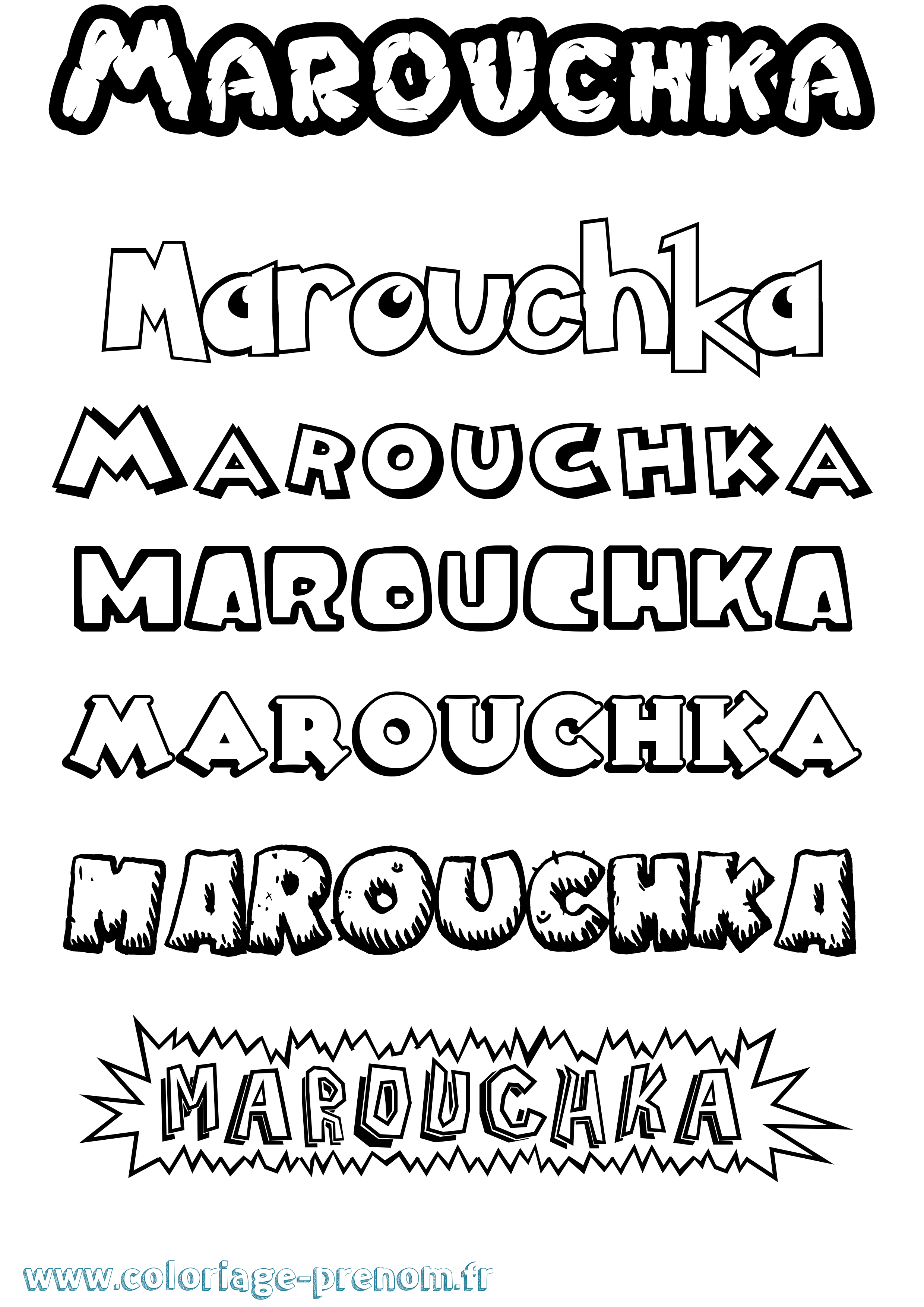 Coloriage Marouchka Dessin Animé Coloriage prénom Marouchka Dessin Animé