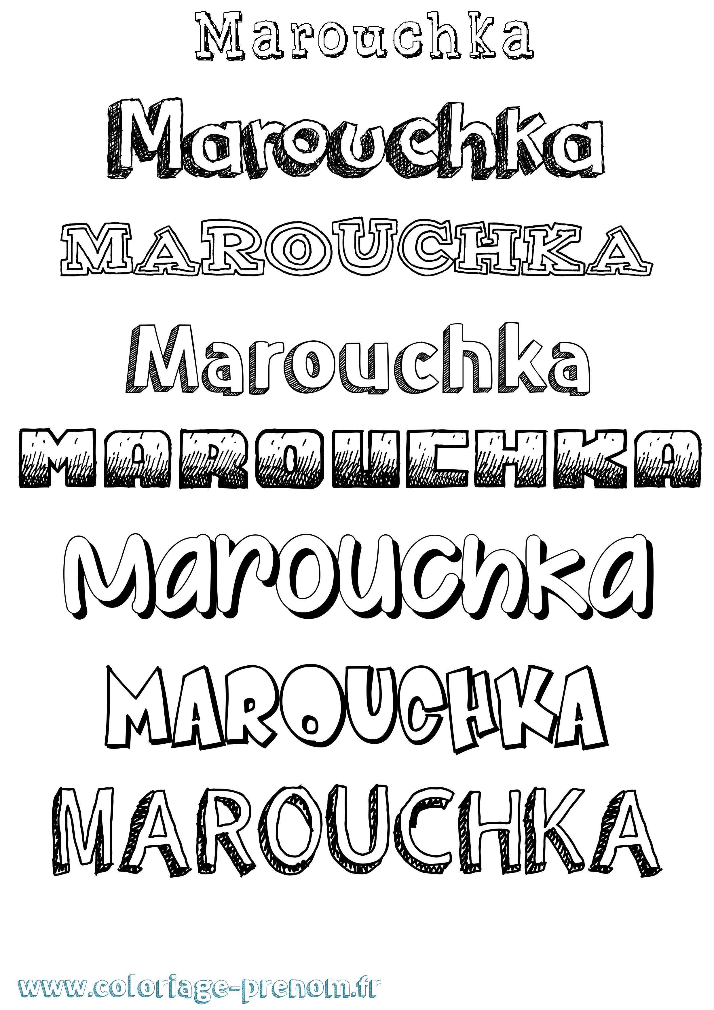 Coloriage Marouchka Dessiné Coloriage prénom Marouchka Dessiné