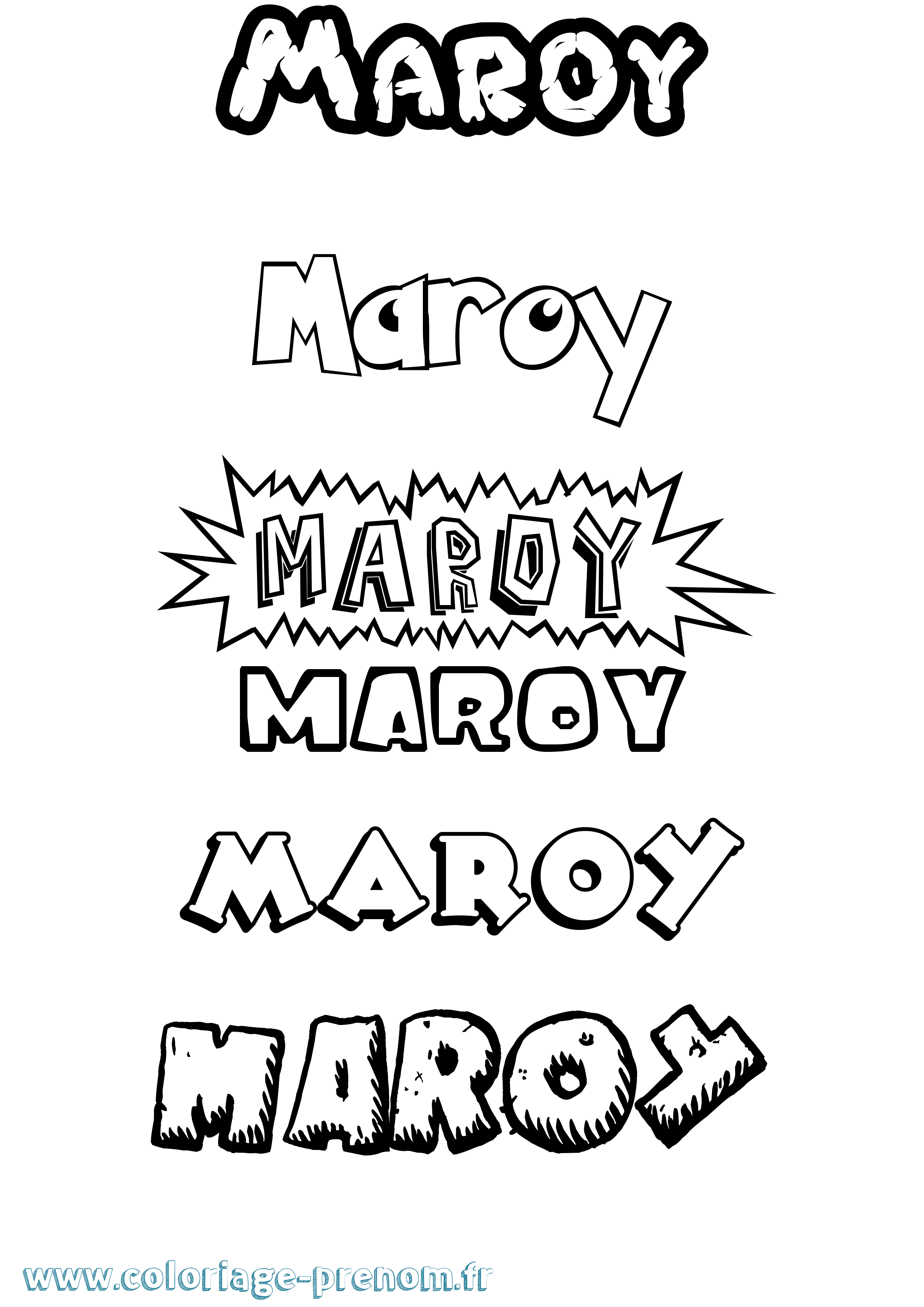 Coloriage Maroy Dessin Animé Coloriage prénom Maroy Dessin Animé