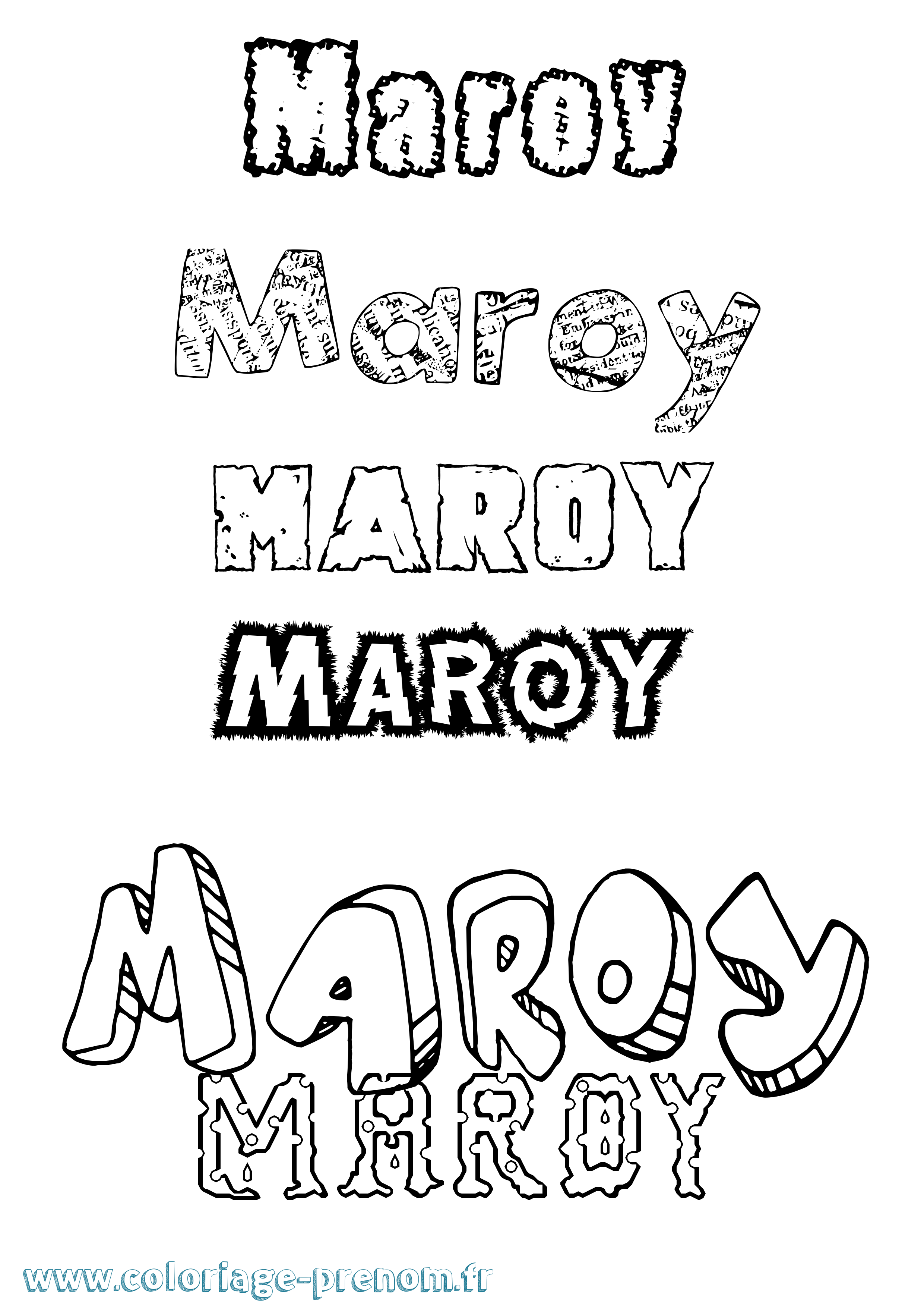 Coloriage Maroy Destructuré Coloriage prénom Maroy Destructuré